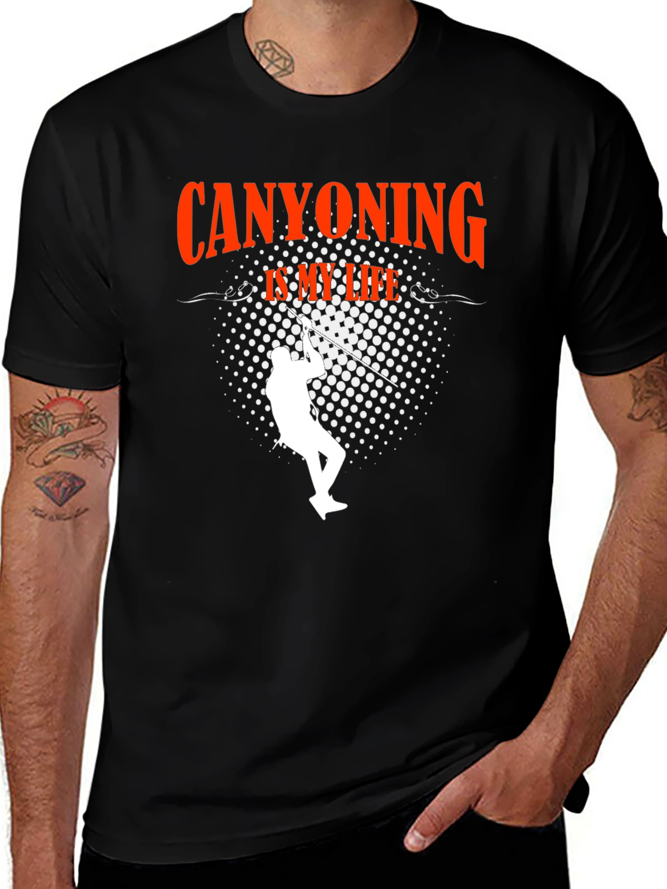 Variant 24 of Canyoning Is My Life Black Graphic Tee