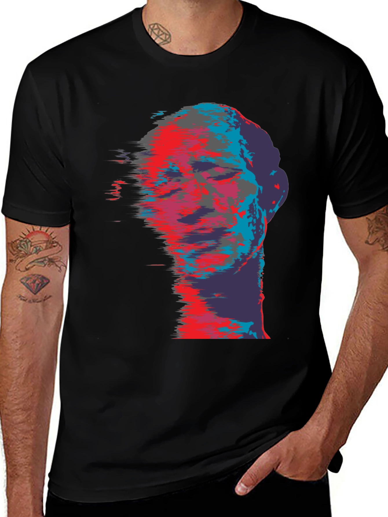 Variant 11 of Abstract Face Graphic Print T-Shirt