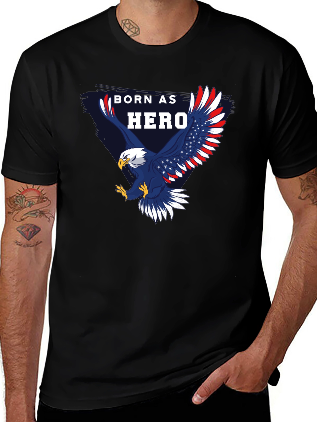 Variant 4 of Born Hero Eagle Patriotic Graphic T-Shirt