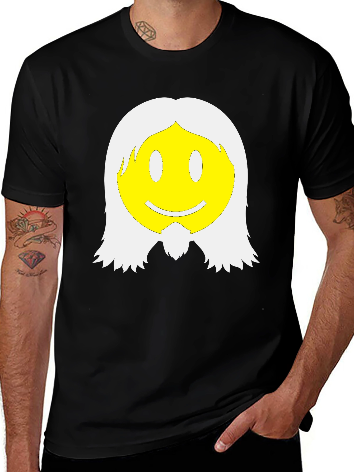 Variant 28 of Smiley Face with Hair Graphic T-Shirt