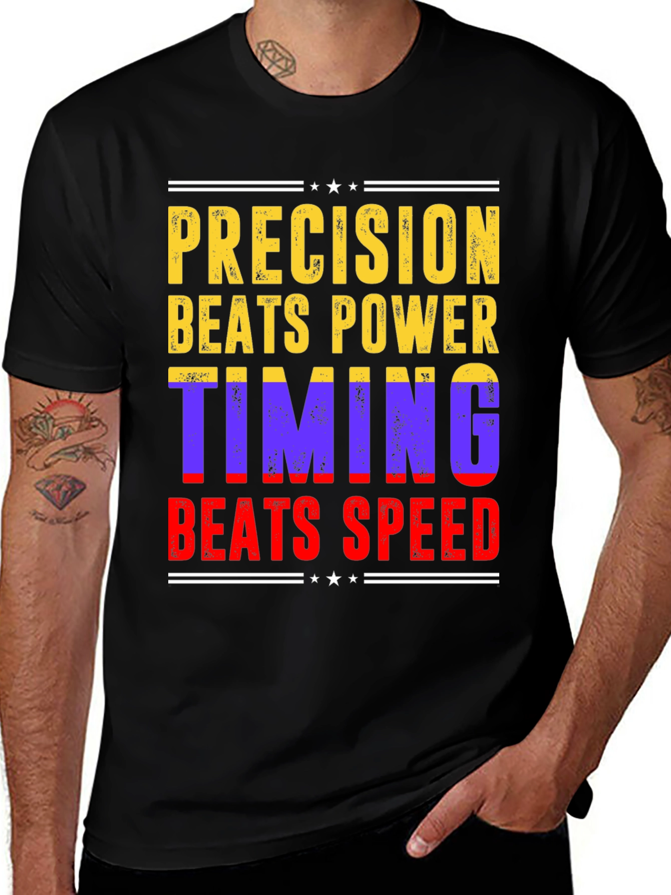 Variant 6 of Precision Beats Power Timing Beats Speed Tee