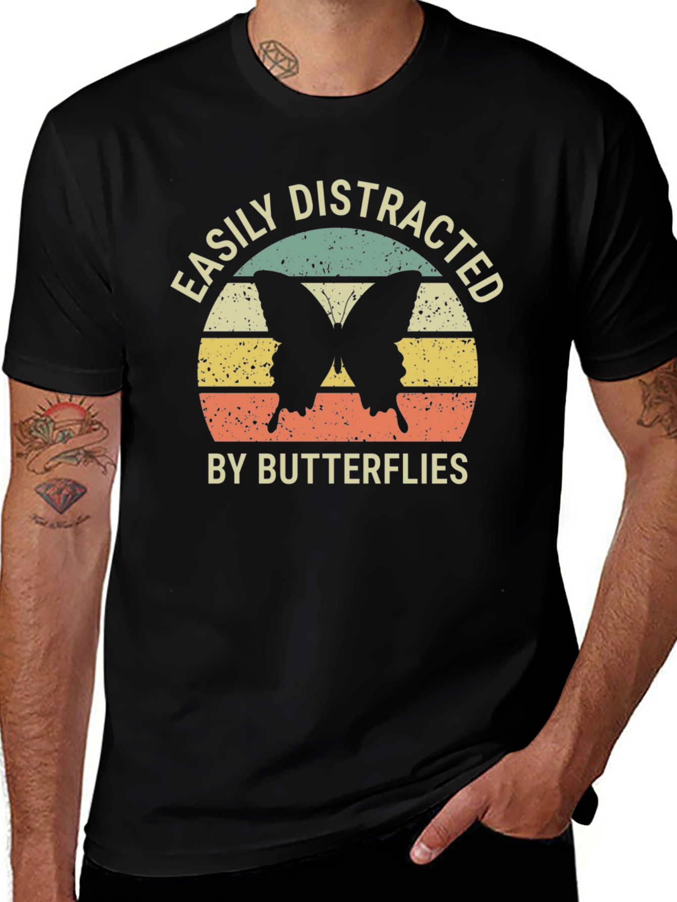 Variant 8 of Easily Distracted by Butterflies Graphic Tee