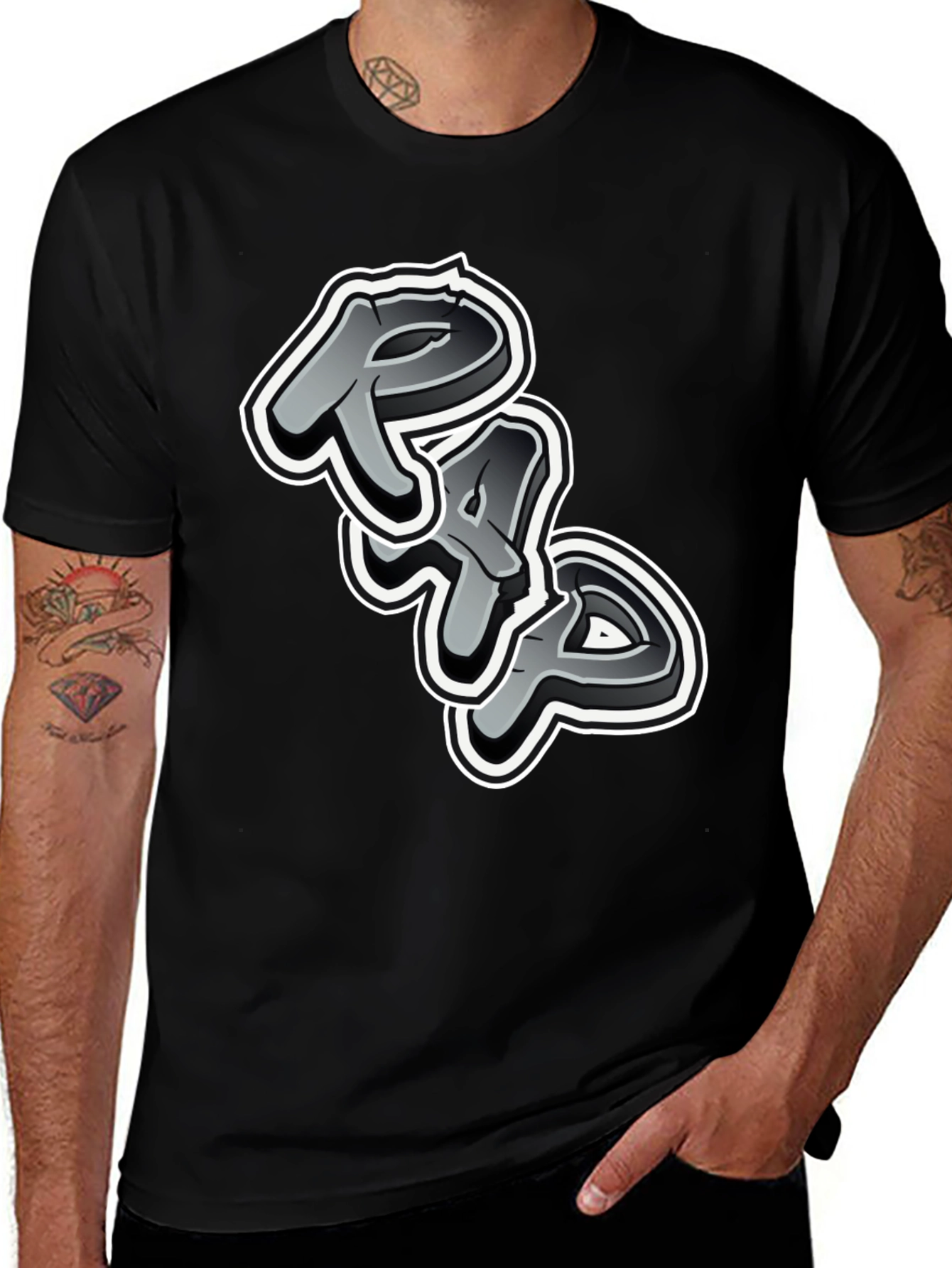 Variant 5 of Cool Graphic Print Black T-Shirt