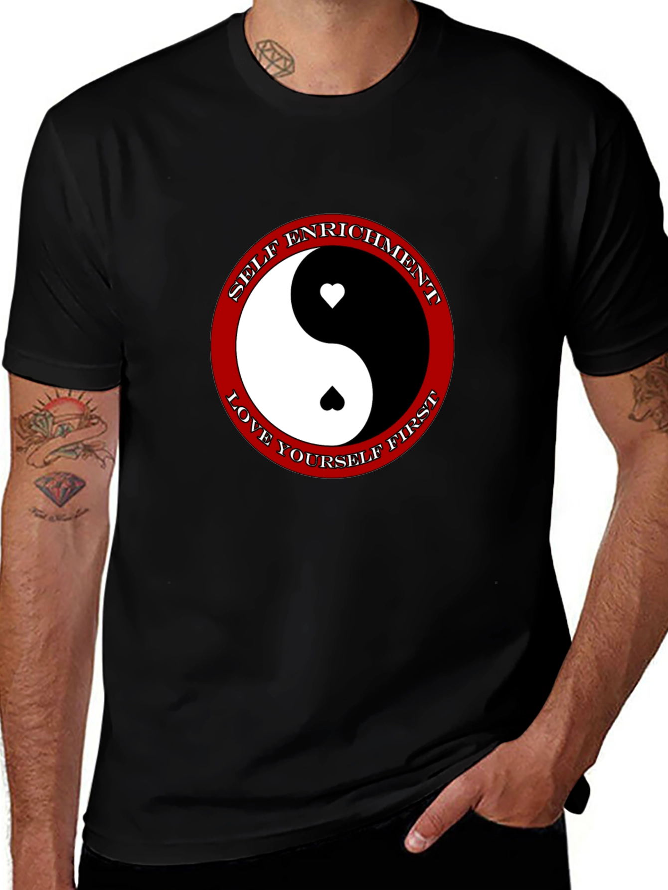 Yin Yang Heart T-Shirt - Self Enrichment Love