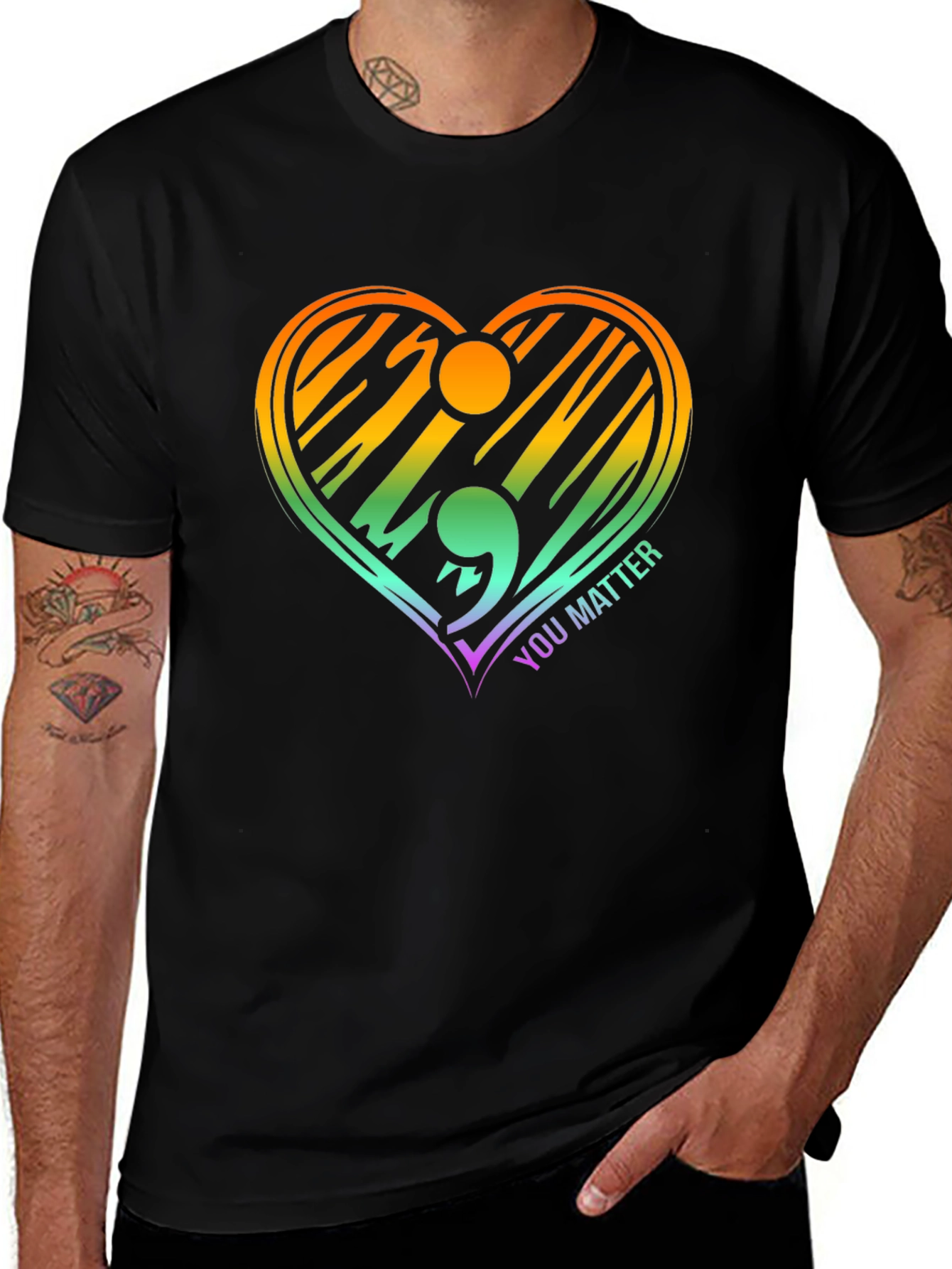 Variant 27 of You Matter Semicolon Heart T-Shirt