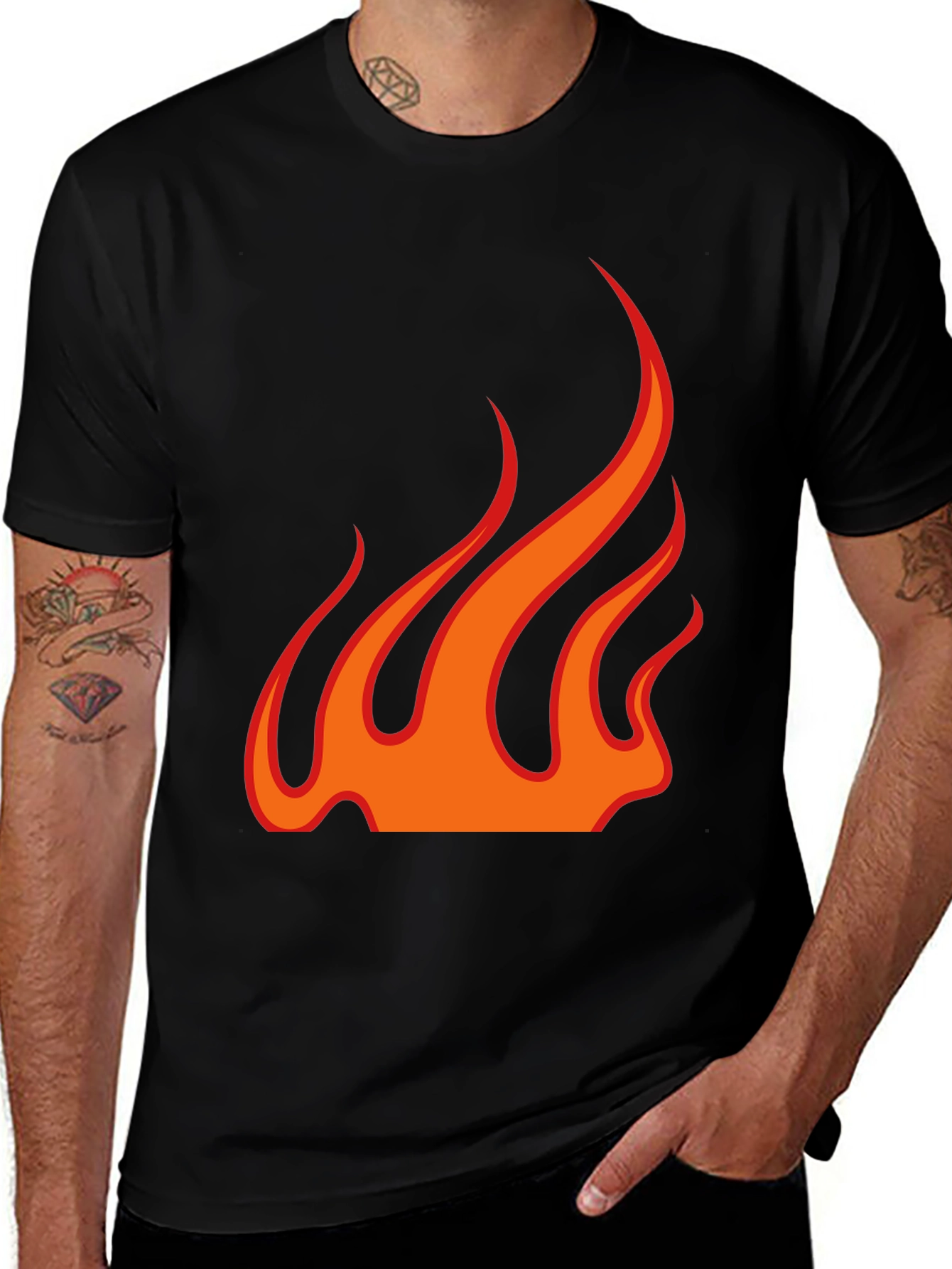 Variant 8 of Flame Graphic Tee - Cool Black T-Shirt