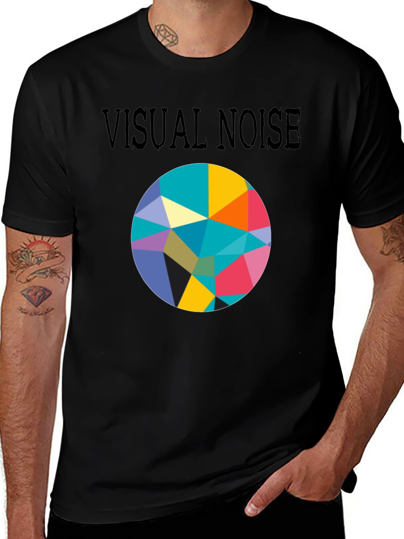 Variant 8 of Visual Noise Graphic Print Crew Neck Tee