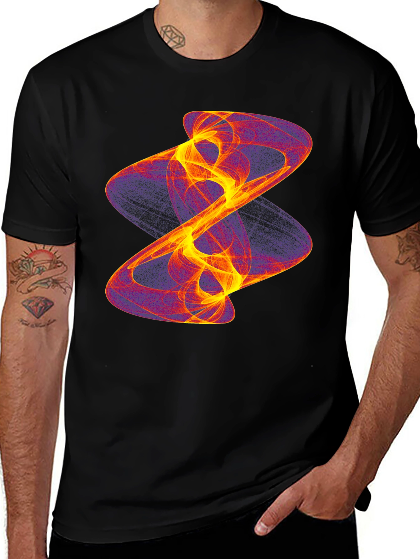Variant 20 of Abstract Flame Graphic Black T-Shirt