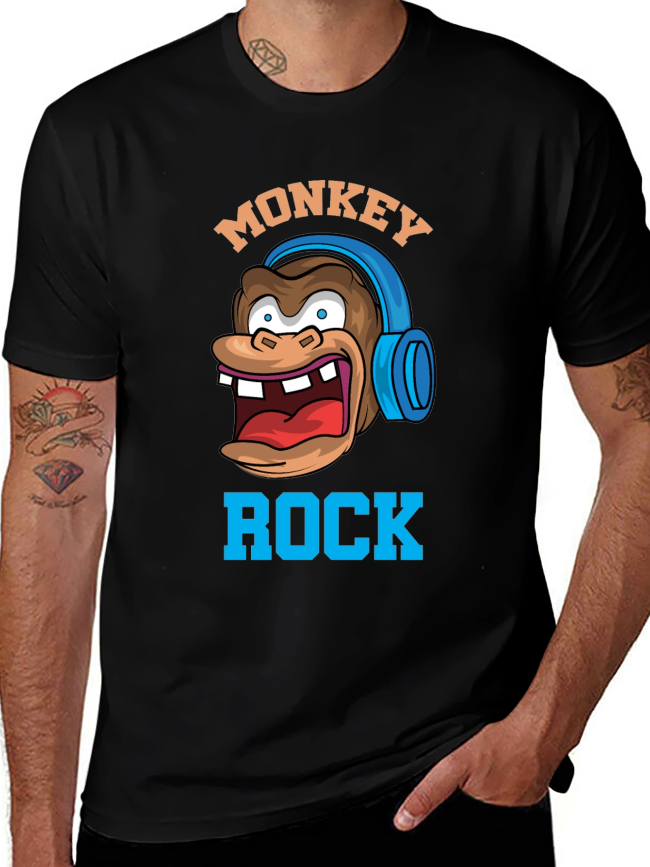 Variant 21 of Monkey Rock T-Shirt - Funny Graphic Tee