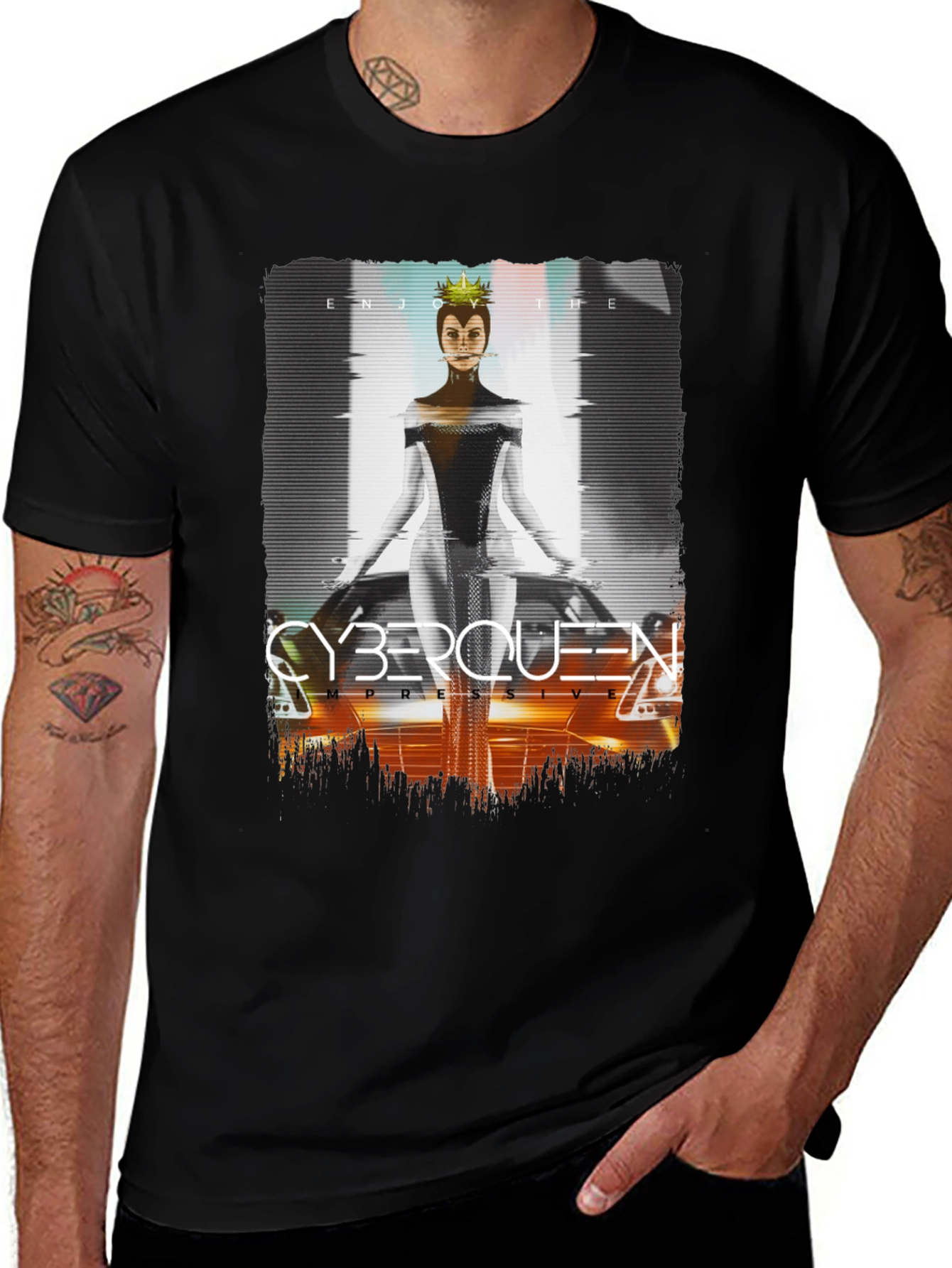 Variant 23 of Cyberqueen T-Shirt - Futuristic Graphic Tee