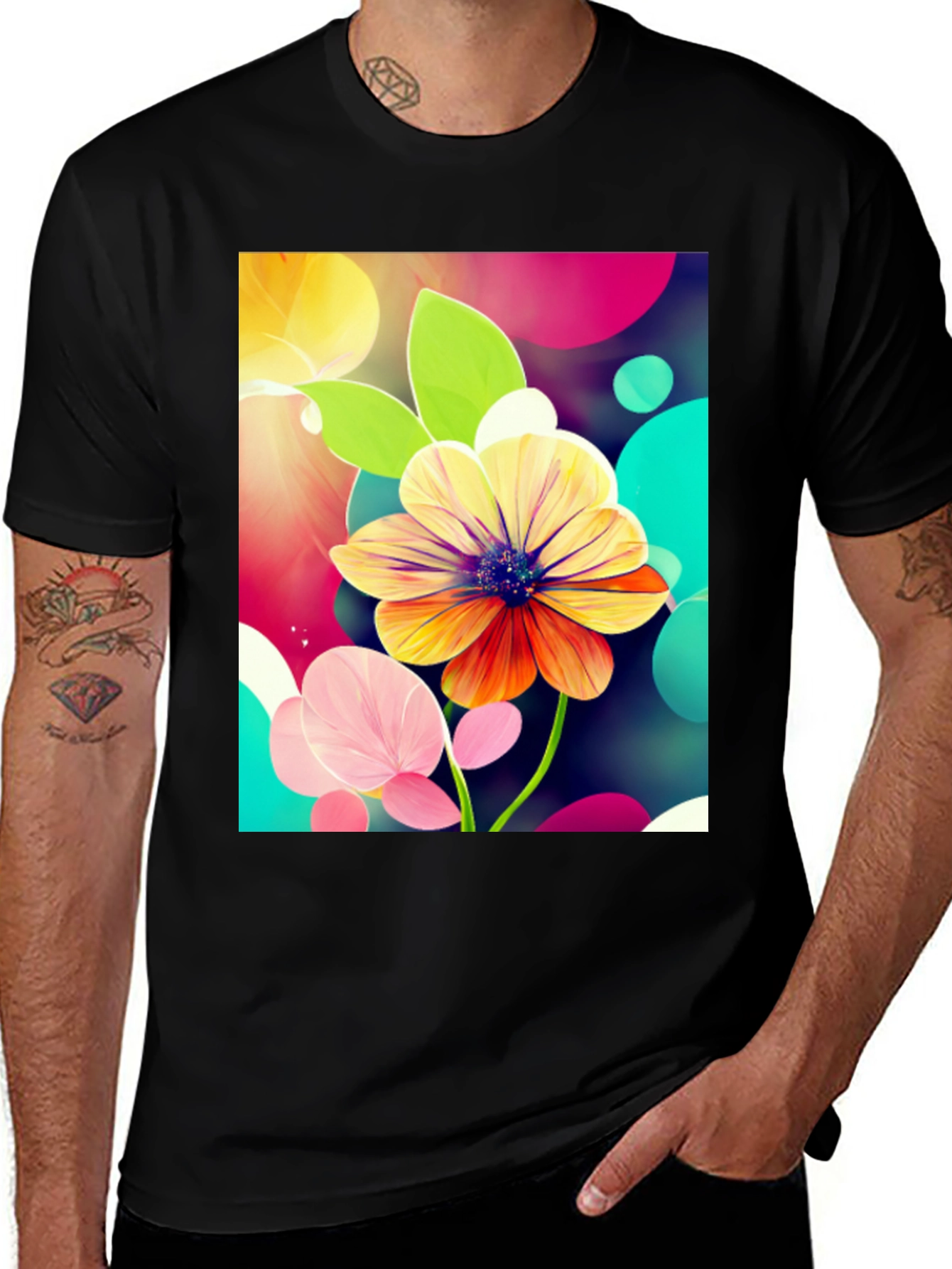 Variant 26 of Floral Art Graphic Tee - Stylish Comfort