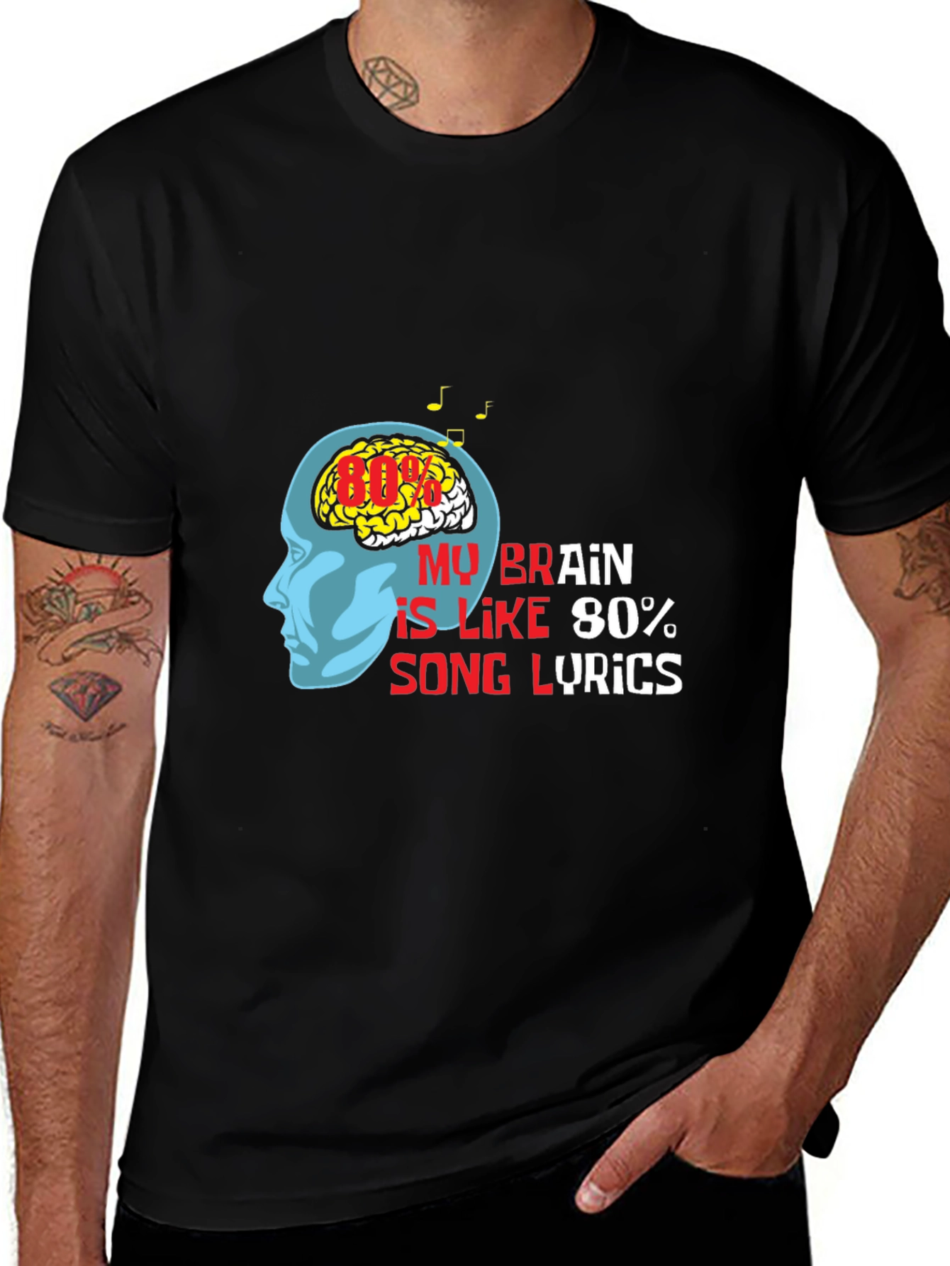 Variant 5 of My Brain is Like 80% Song Lyrics T-Shirt