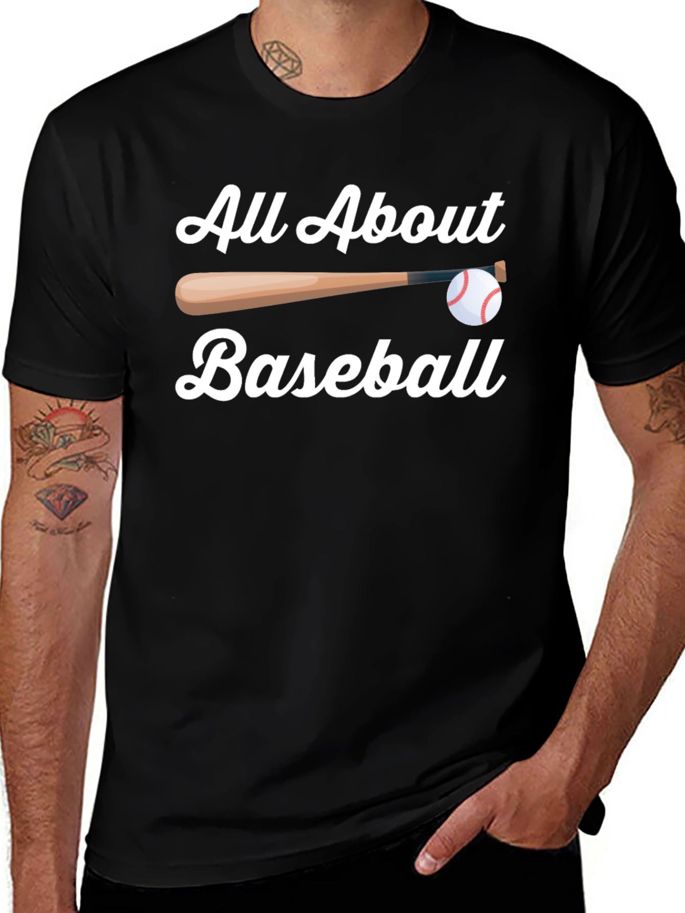 Variant 9 of All About Baseball T-Shirt - Black