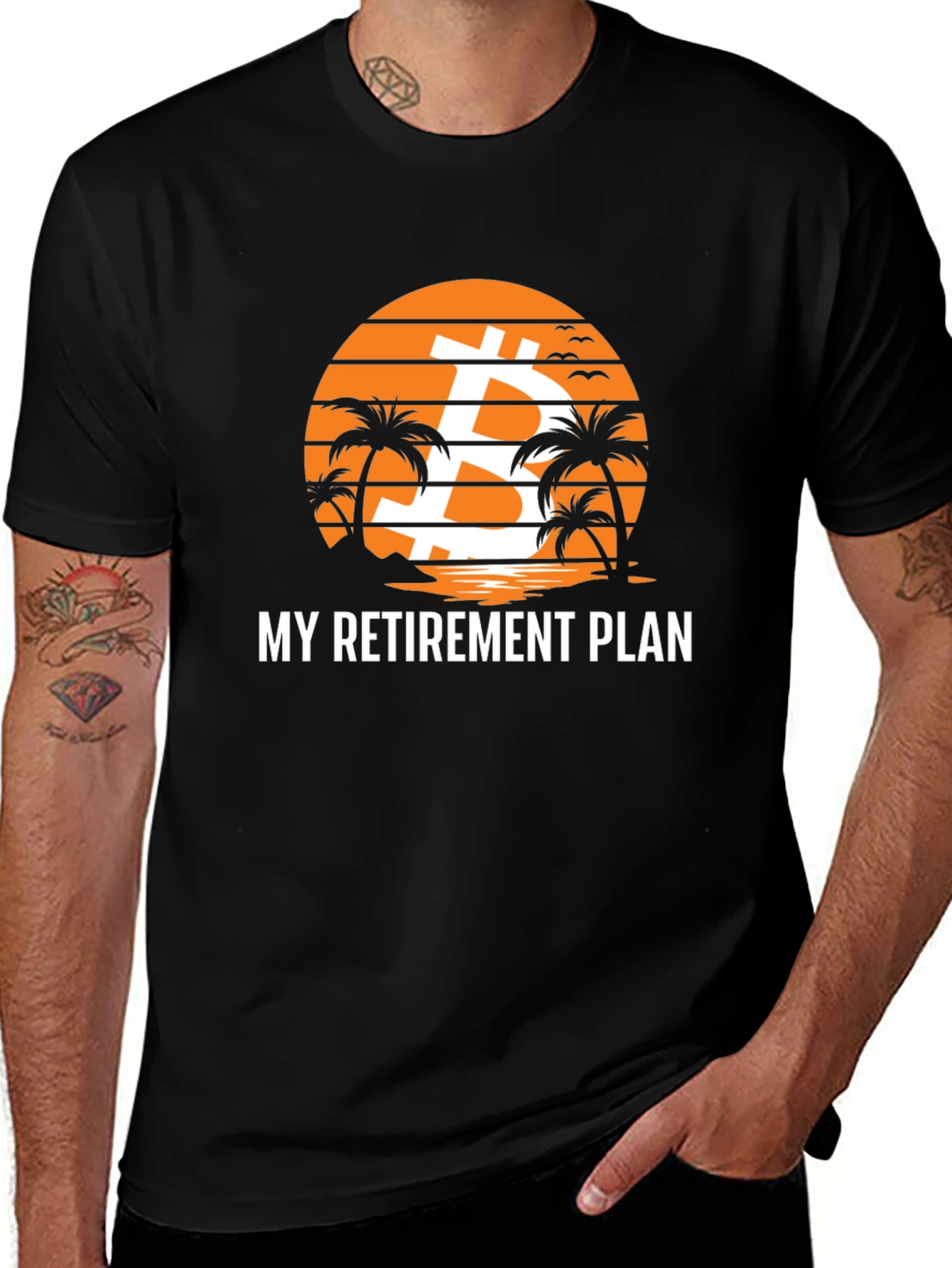 Variant 6 of Bitcoin Retirement Plan Black Graphic T-Shirt