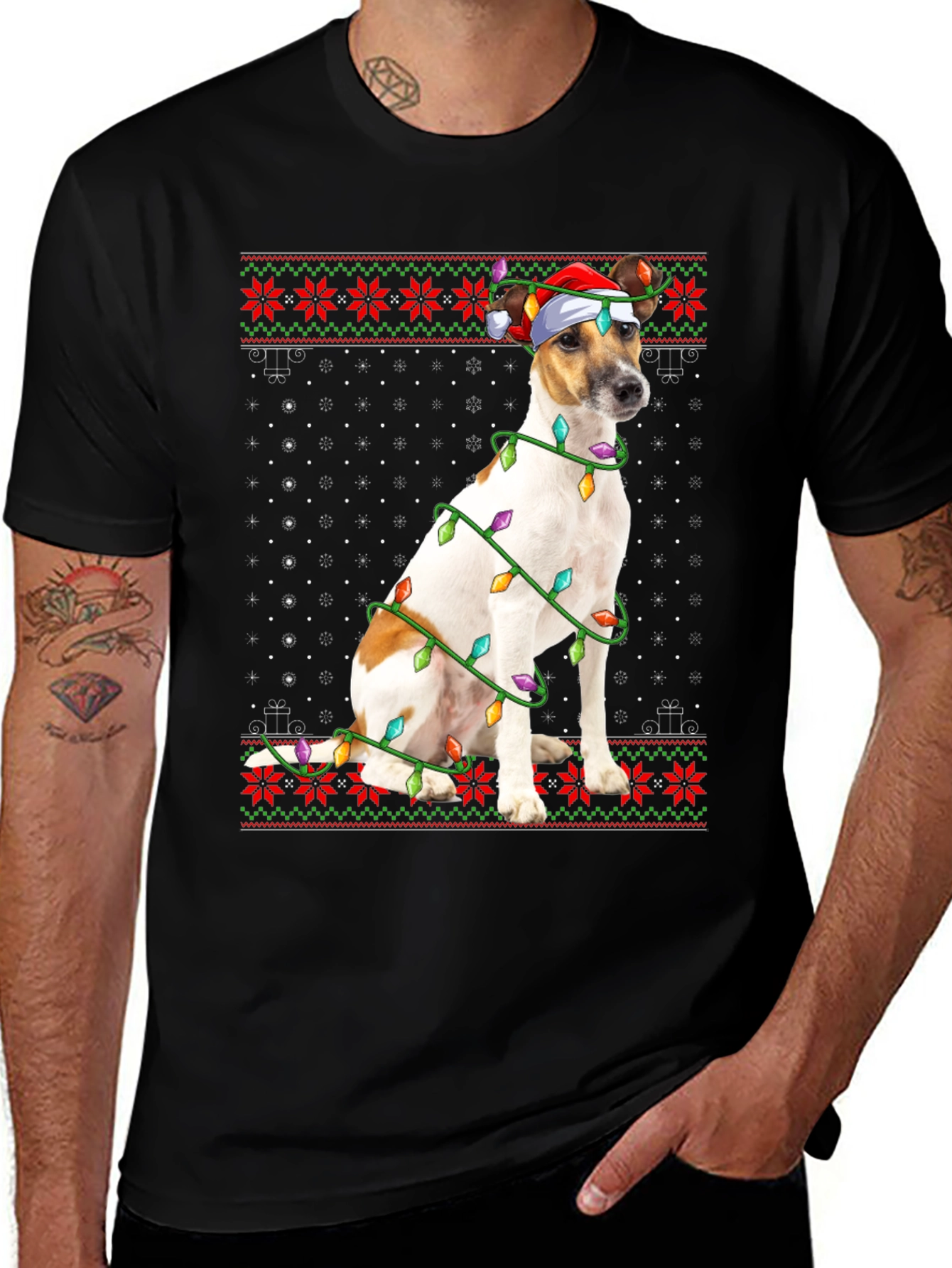 Variant 29 of Dog Christmas Lights T-Shirt