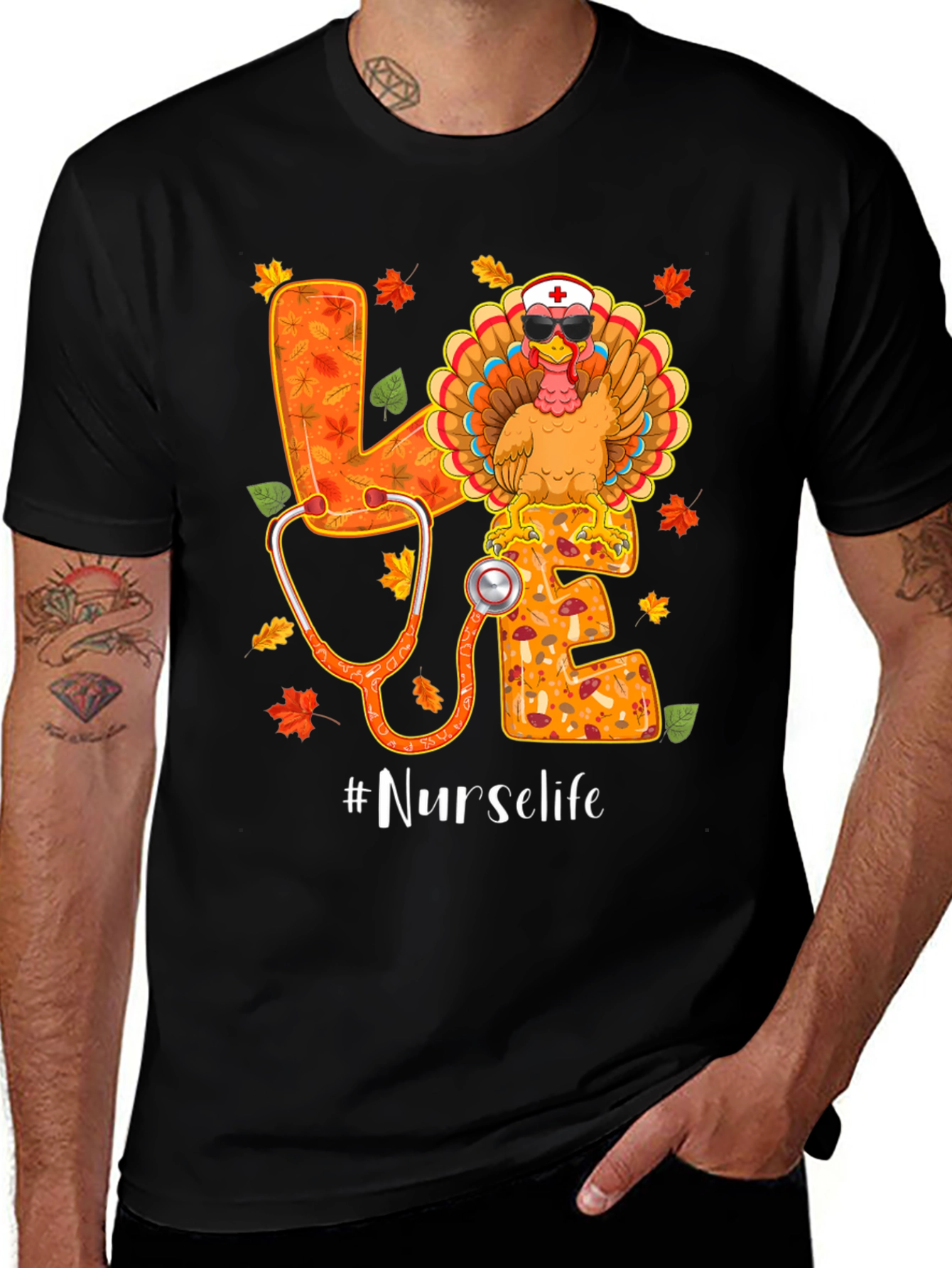 Variant 28 of Nurse Life Thanksgiving Turkey Graphic Tee
