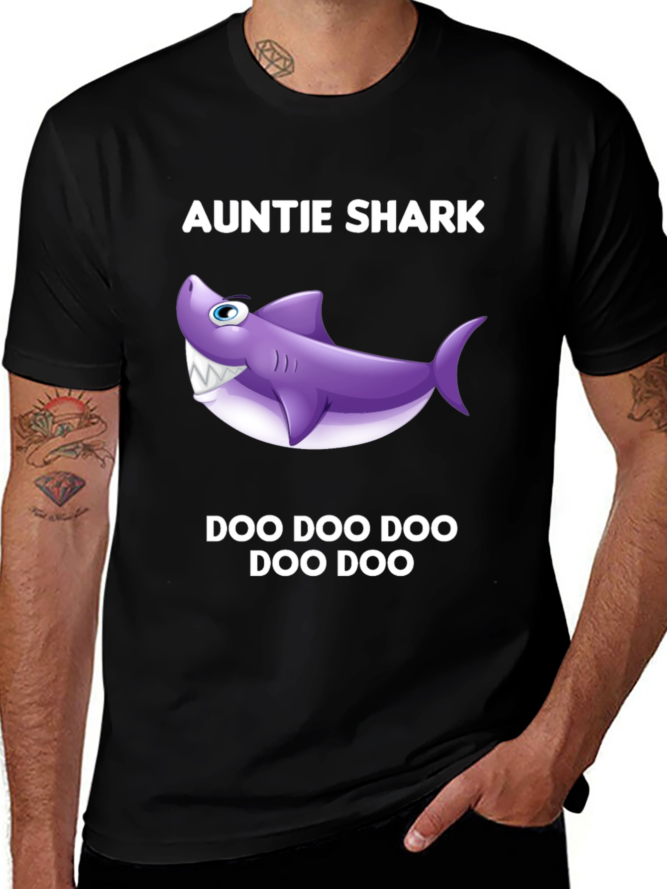 Variant 26 of Auntie Shark Doo Doo Doo Funny T-Shirt