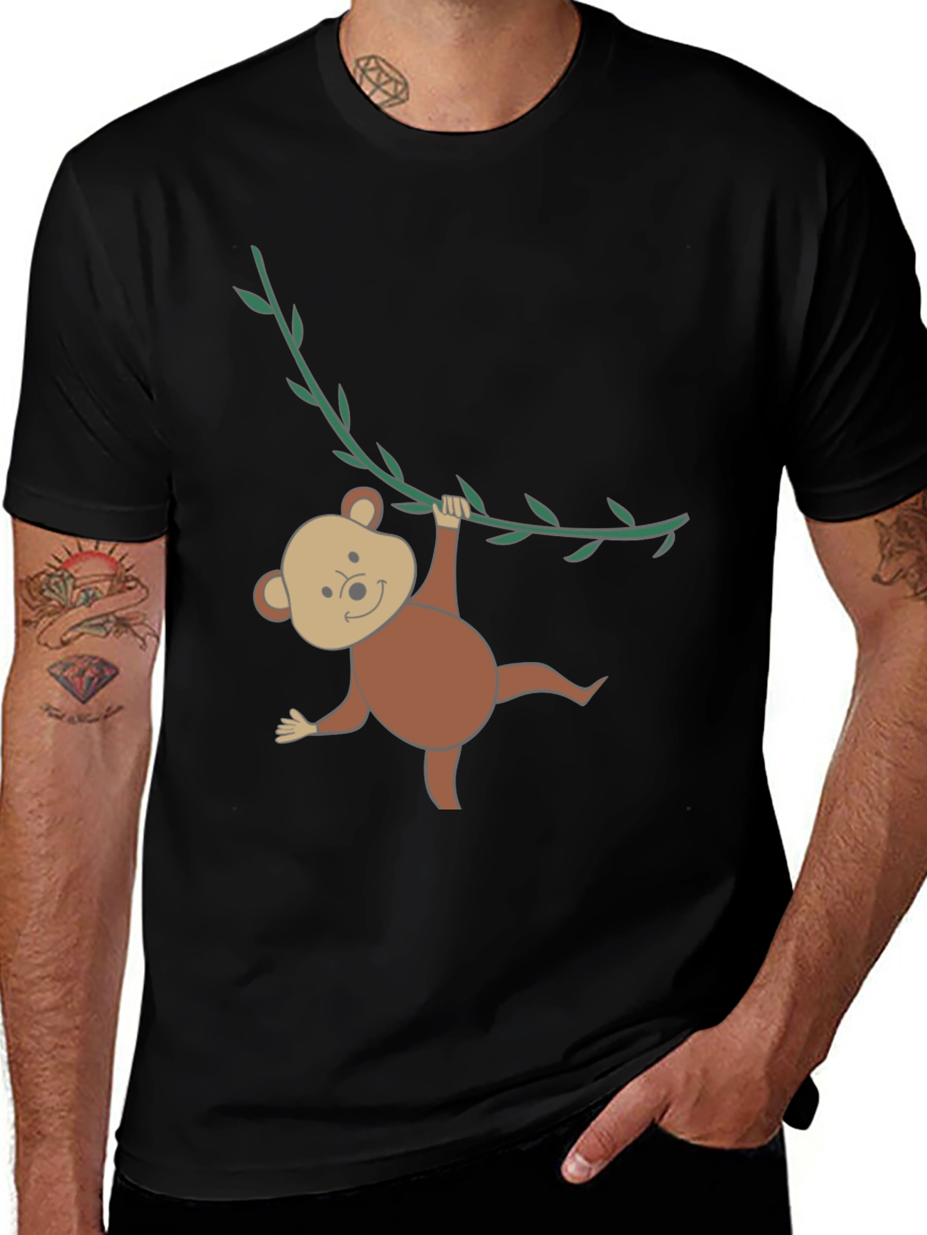 Variant 12 of Monkeying Around Black T-Shirt