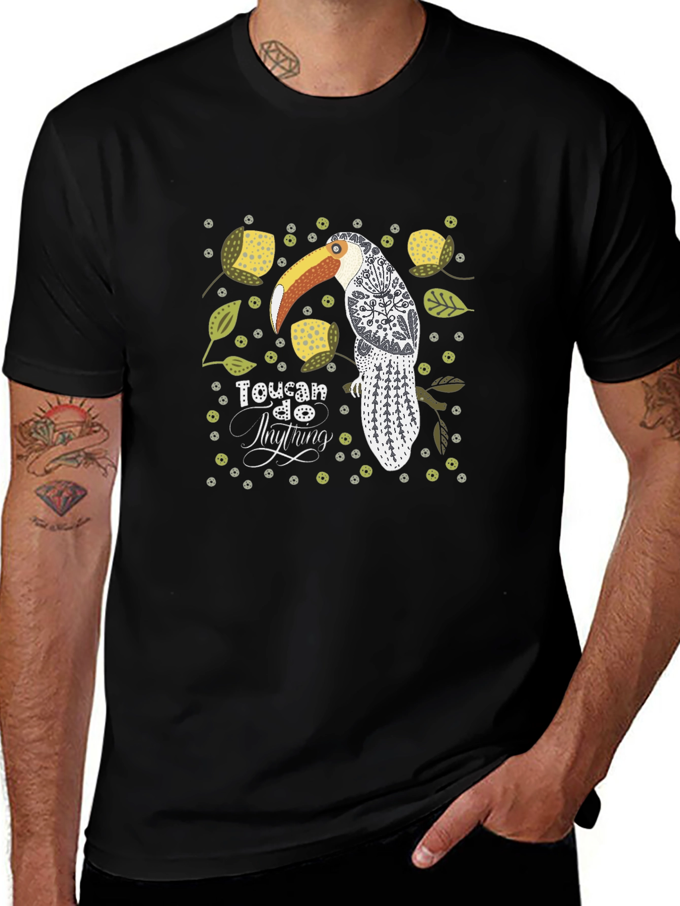 Variant 13 of Toucan Graphic Print Black Tee