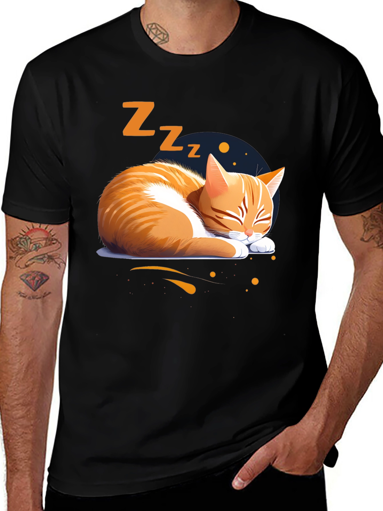 Variant 30 of Sleeping Cat Graphic Tee - Comfortable Cotton Shirt