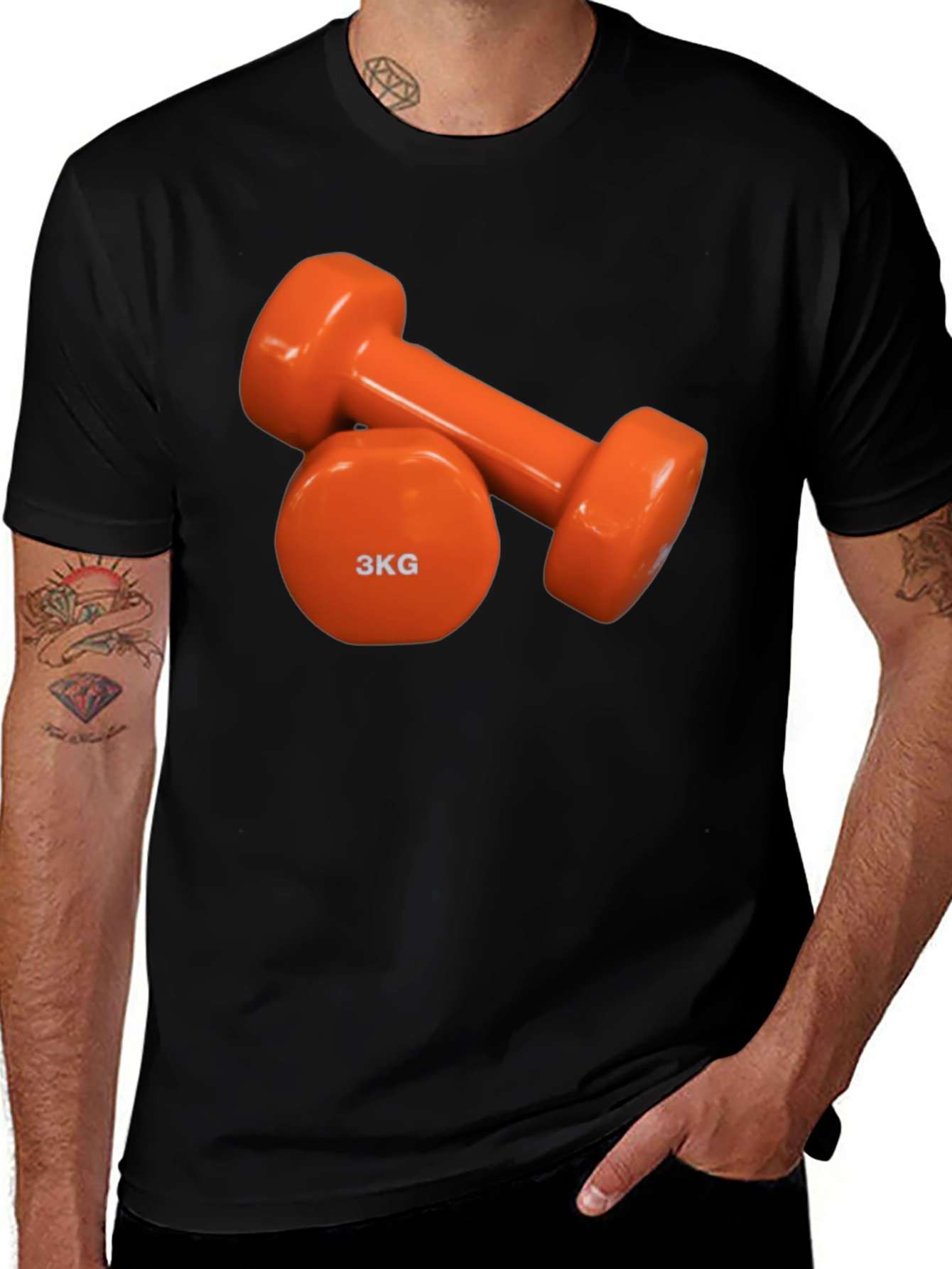 Variant 11 of 3KG Dumbbell Graphic Tee - Black