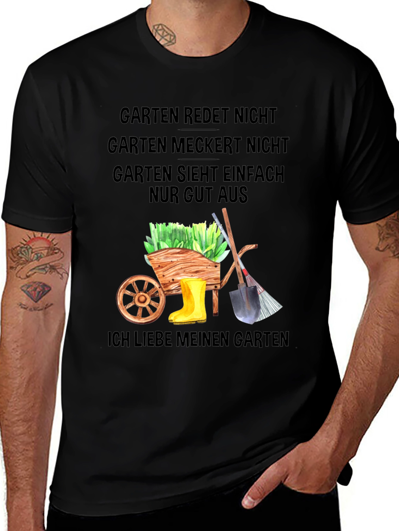 Variant 23 of Garten Black T-Shirt - German Garden Lover Tee