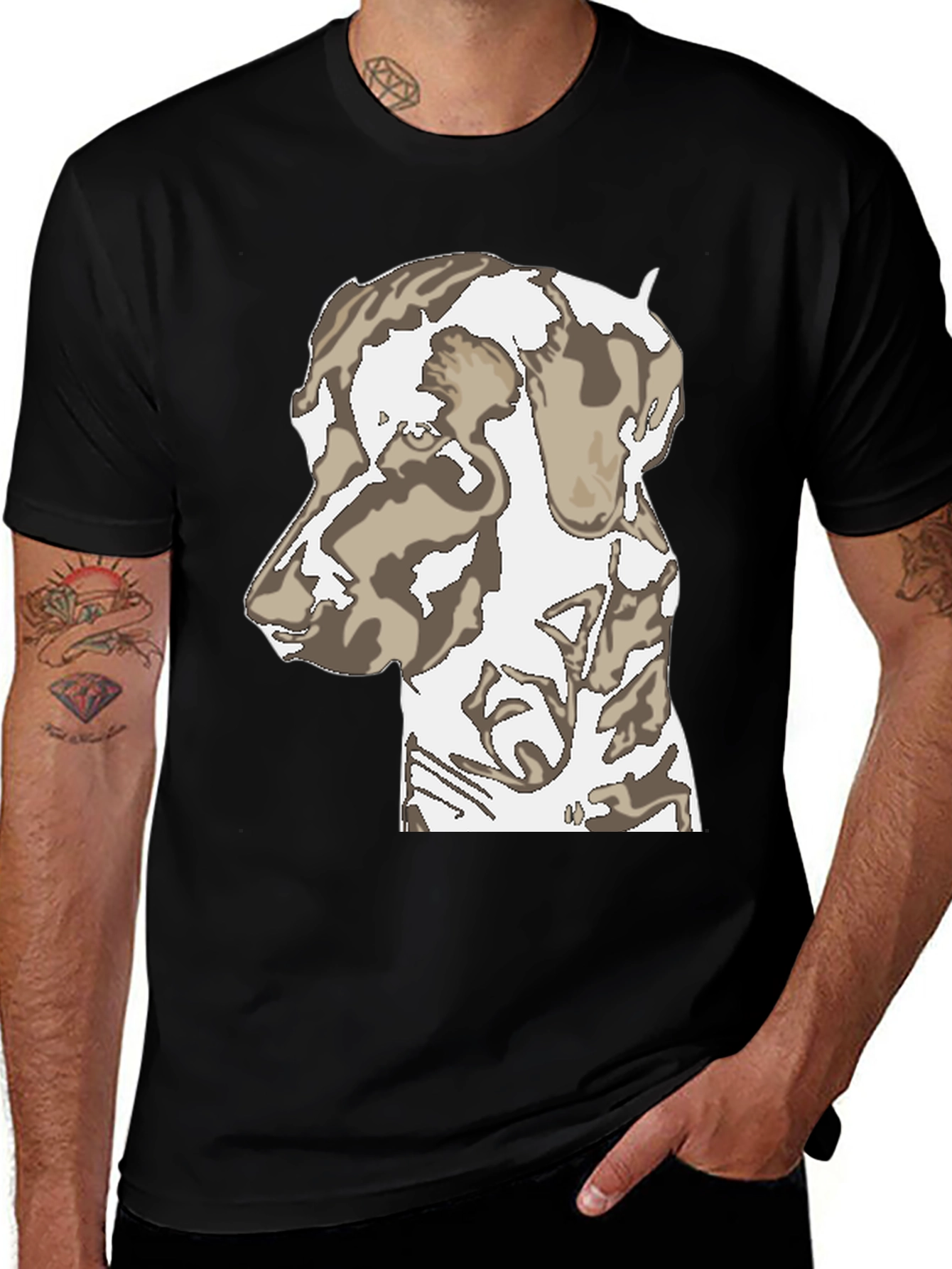 Variant 9 of Dog Print Black T-Shirt