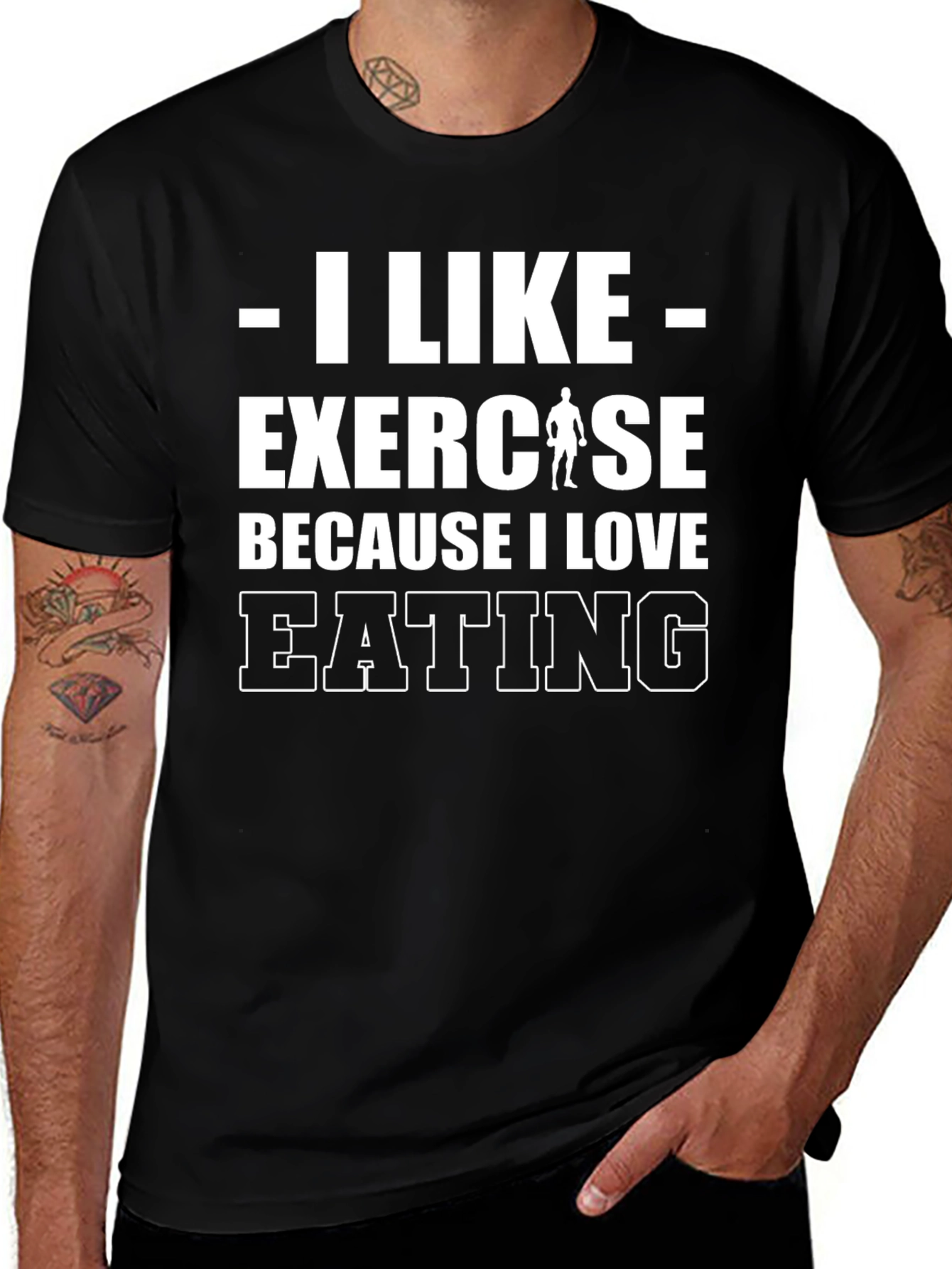 Variant 8 of I Like Exercise Because I Love Eating Graphic Tee