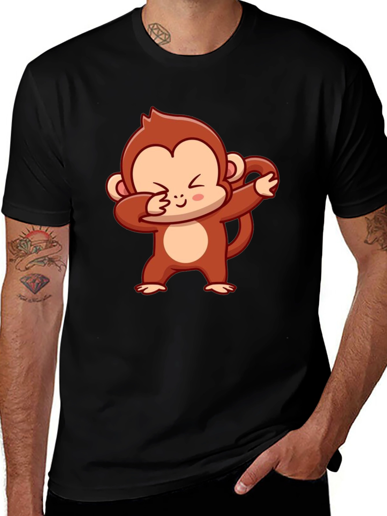 Variant 25 of Dabbing Monkey Graphic Tee - Cool & Comfy!