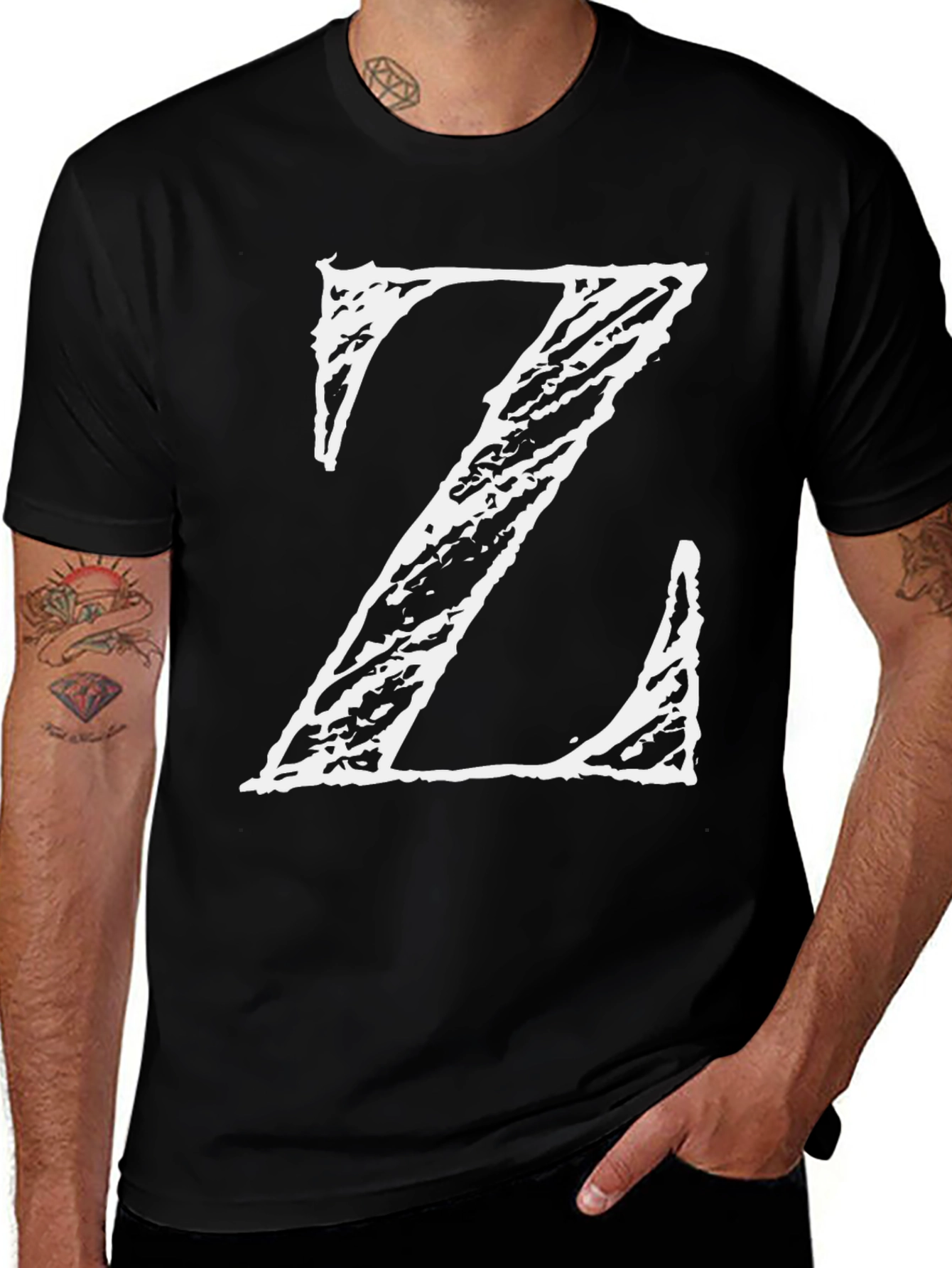 Variant 25 of Bold Letter Z Black Graphic Tee
