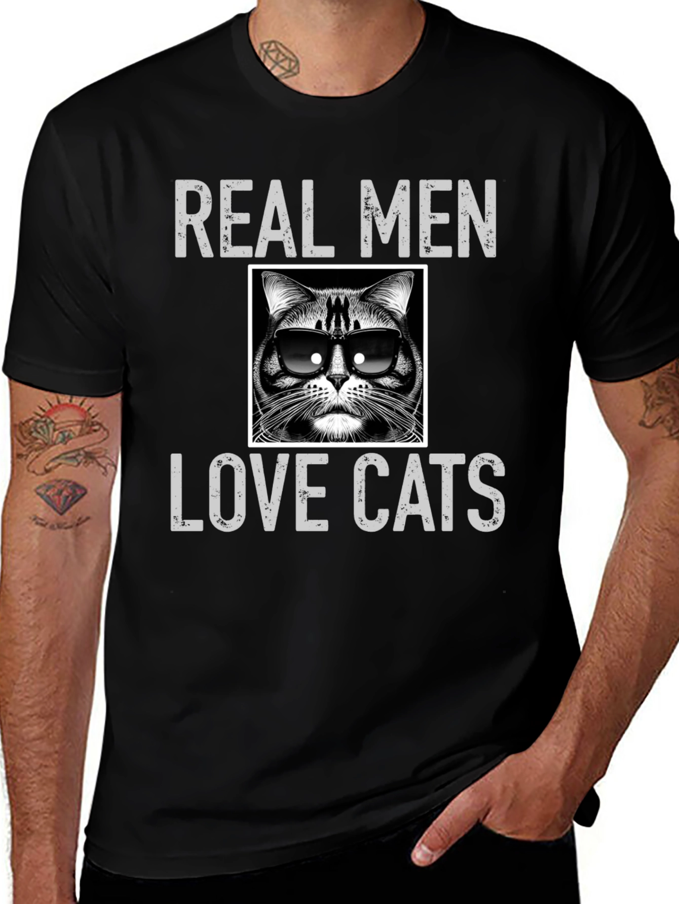 Variant 27 of Real Men Love Cats Graphic Tee