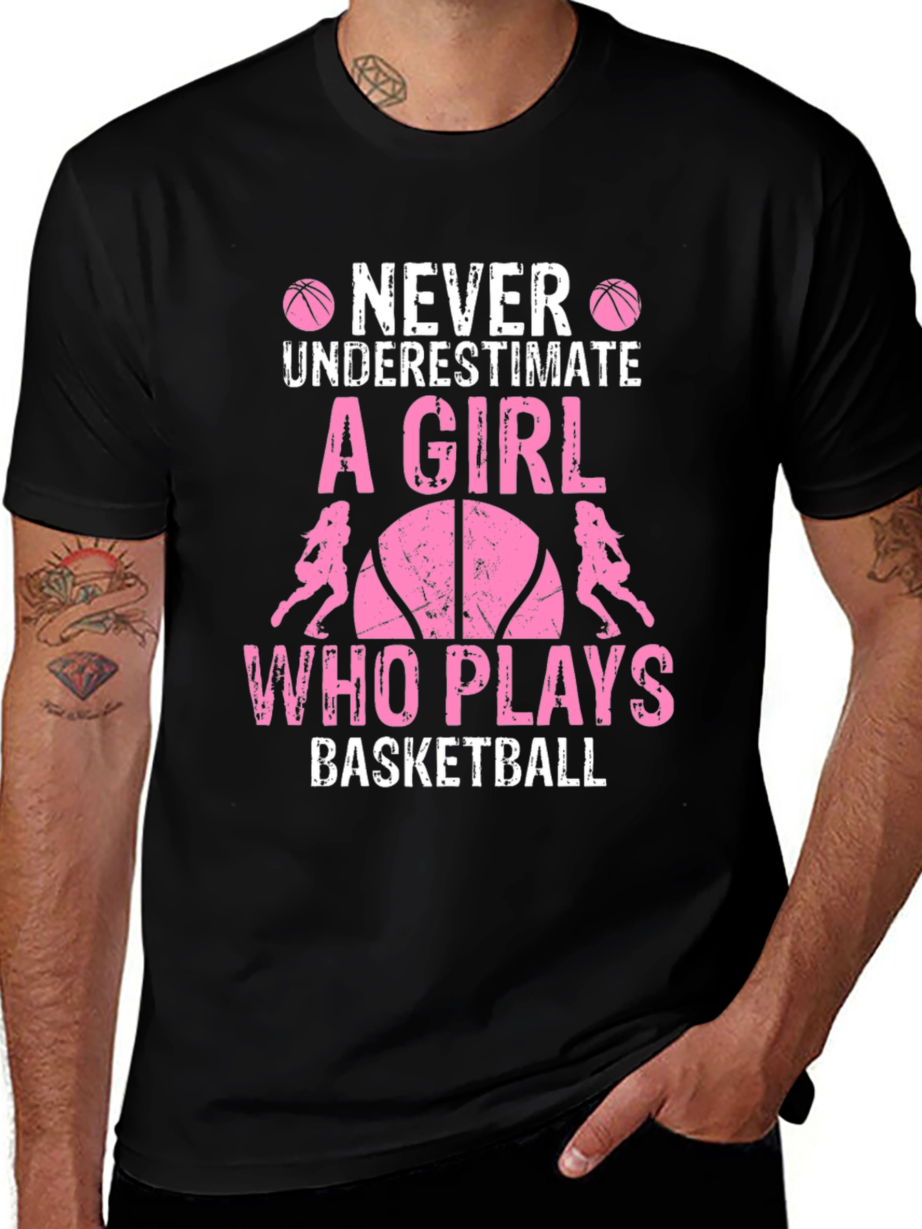 Variant 14 of Basketball Girl T-Shirt: Never Underestimate!