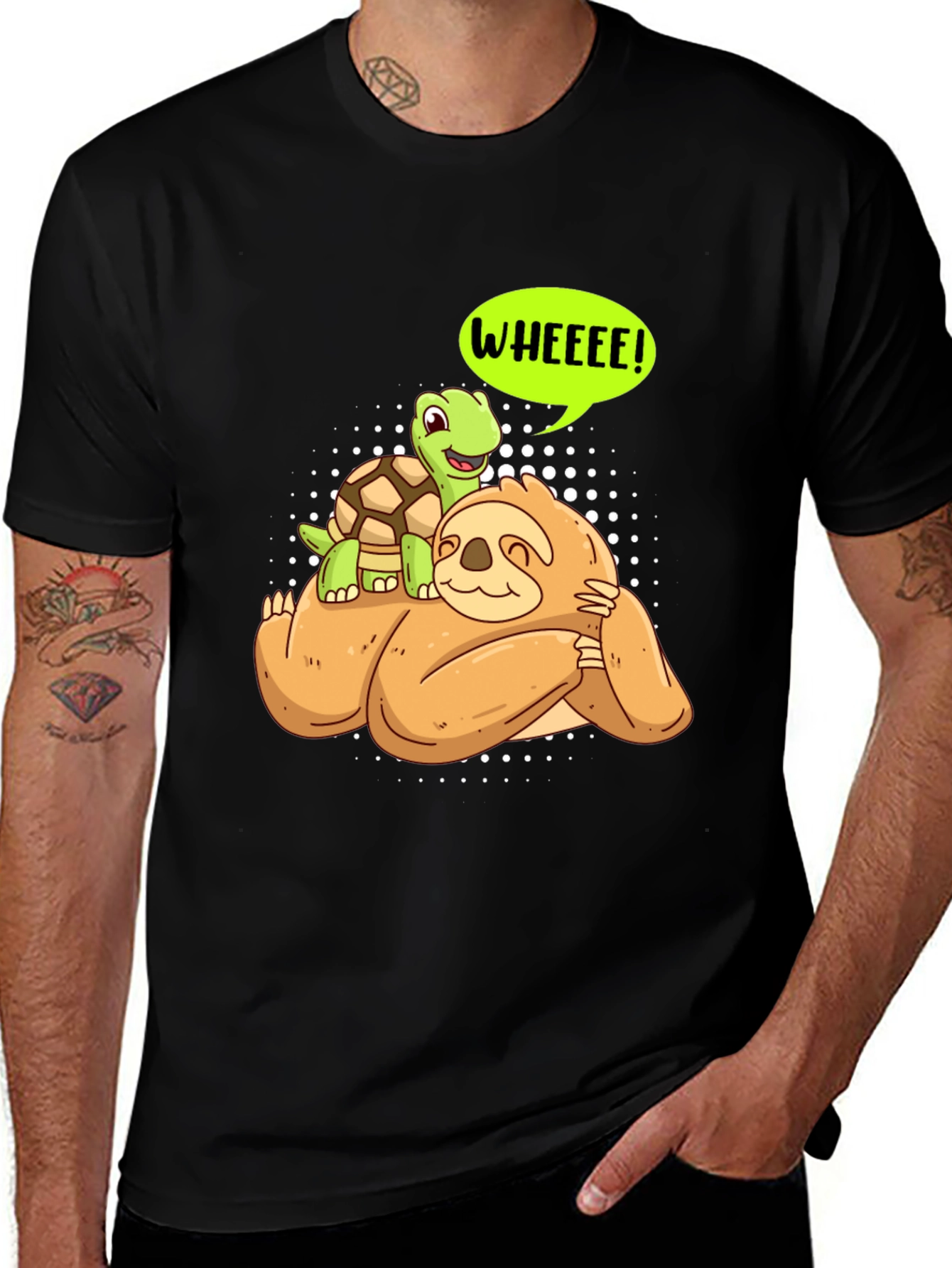 Variant 17 of Sloth and Turtle WHEEEE! Graphic T-Shirt