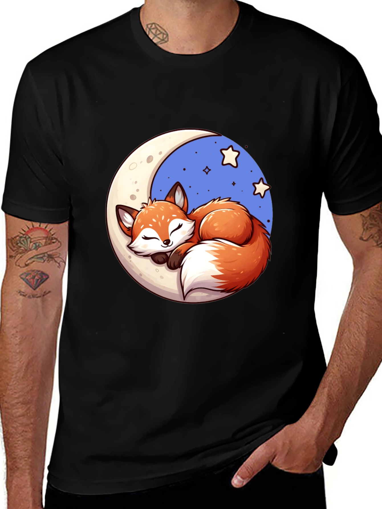Variant 14 of Dreamy Fox Graphic Tee - Cute Cartoon Design