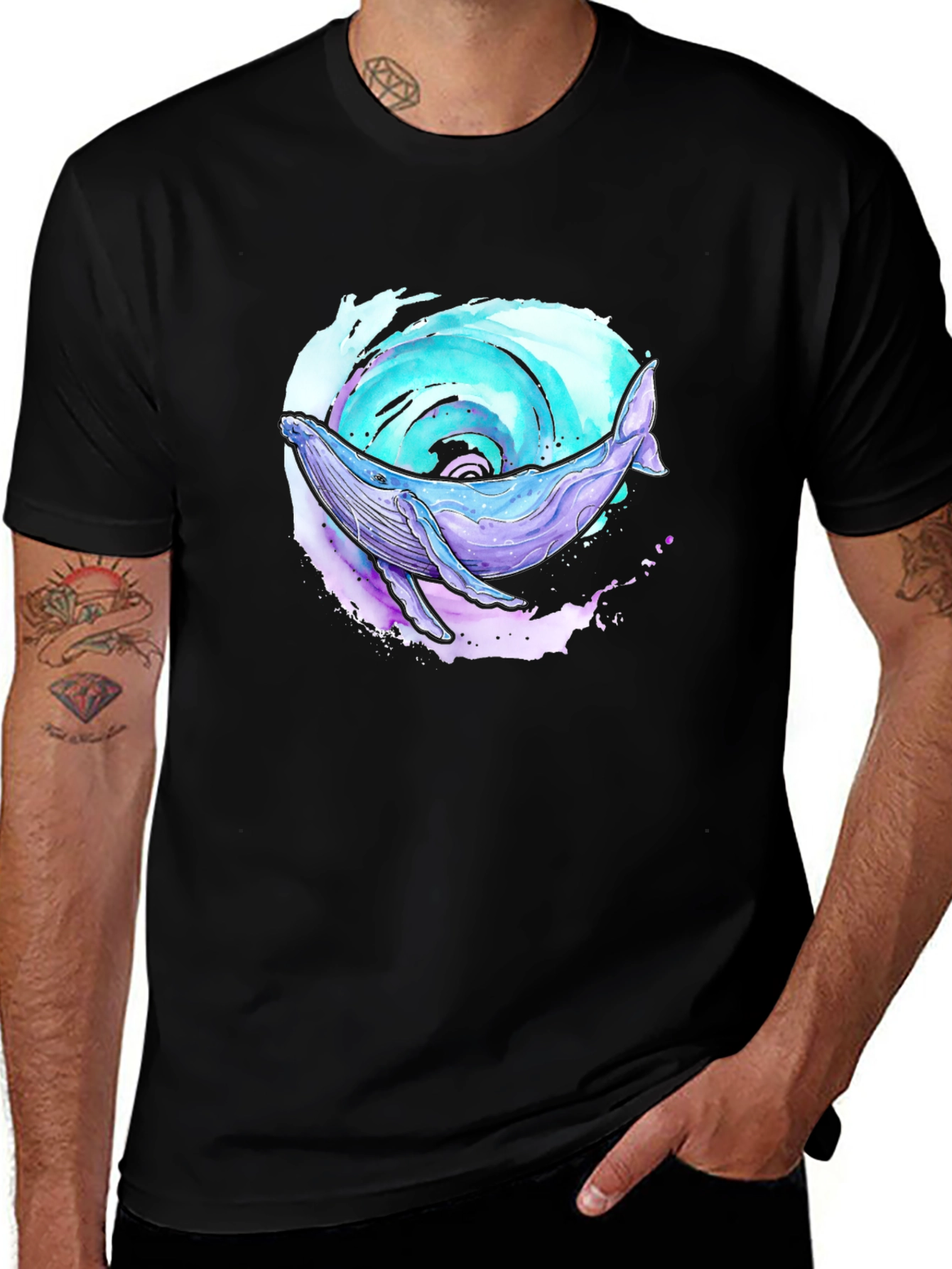 Variant 29 of Whale Vortex Black T-Shirt - Unique Graphic Tee
