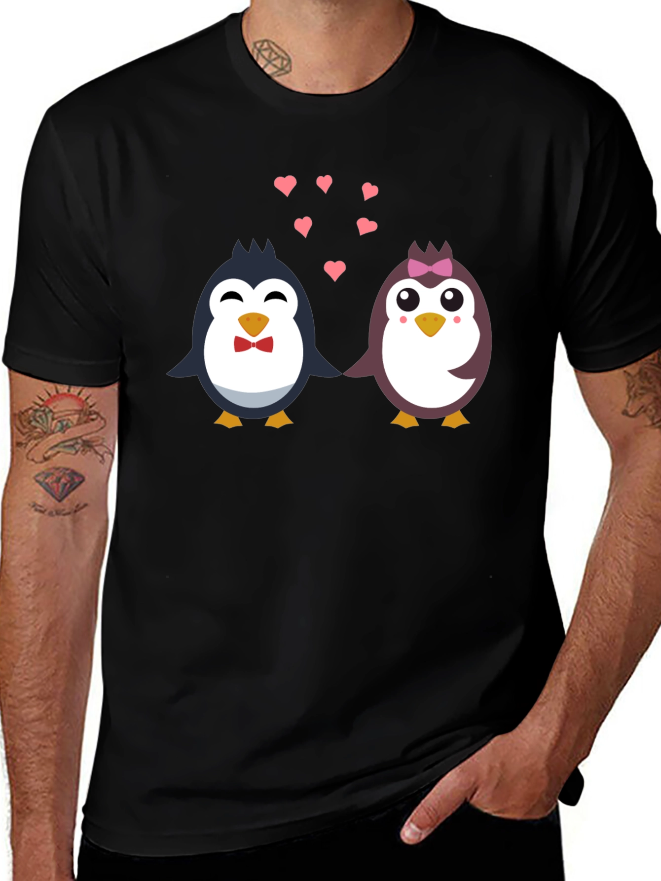 Variant 23 of Penguin Love T-Shirt - Cute Cartoon Couple Design