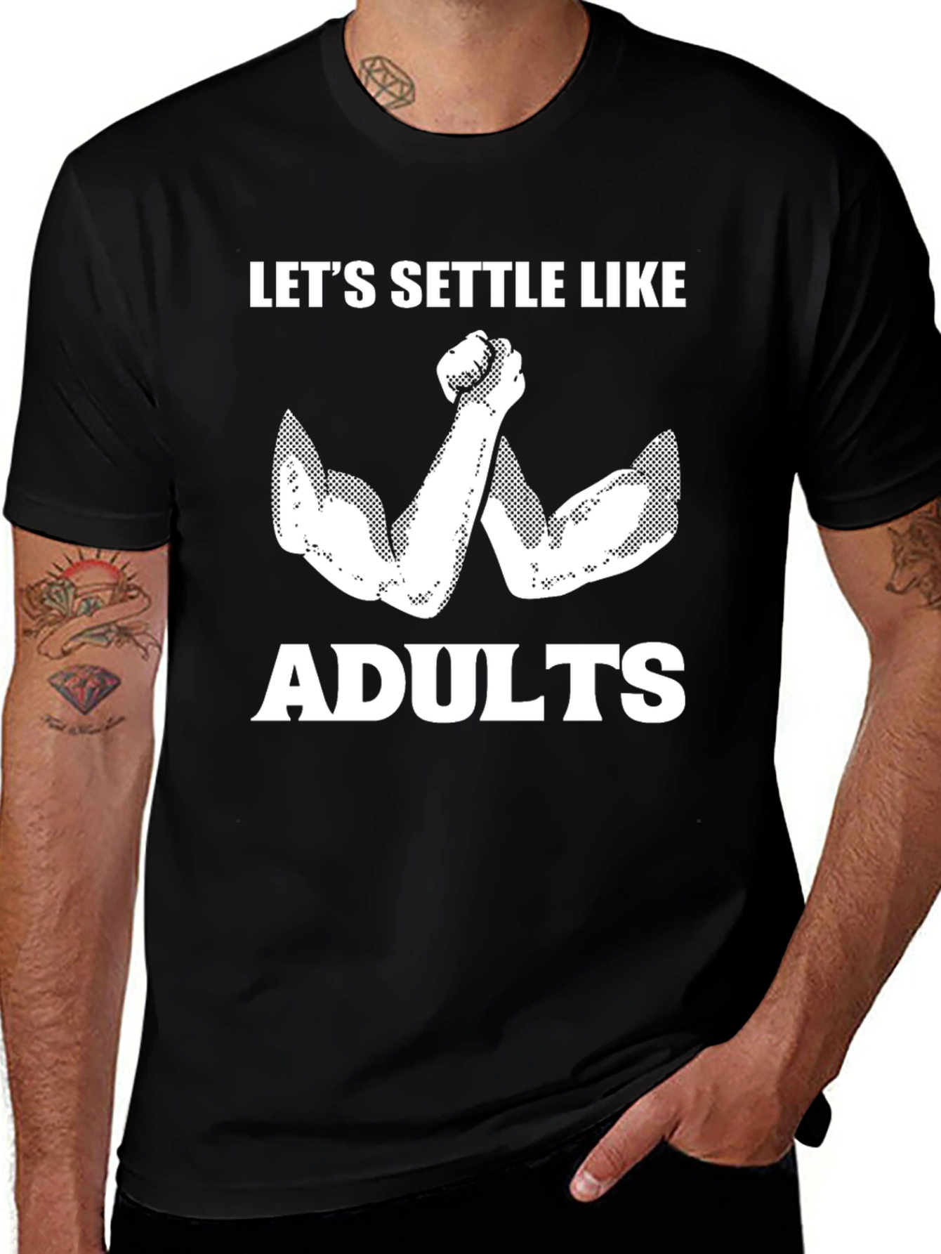 Variant 15 of Let's Settle Like Adults Arm Wrestling T-Shirt
