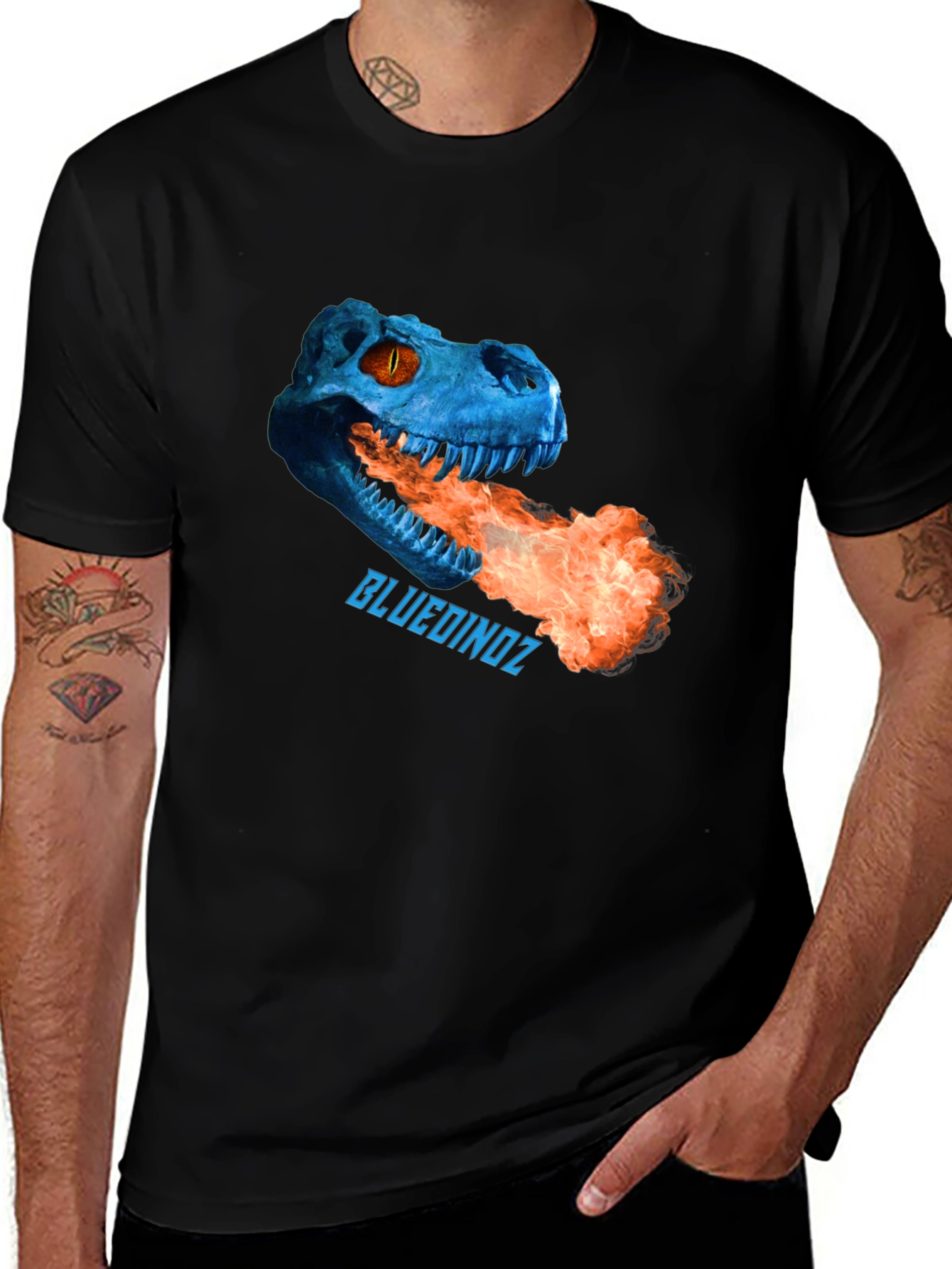 Variant 14 of Blue Dinoz Fire-Breathing T-Shirt