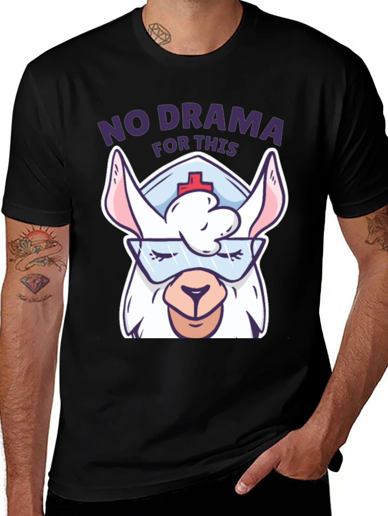 Variant 10 of No Drama Llama Nurse T-Shirt - Funny Gift