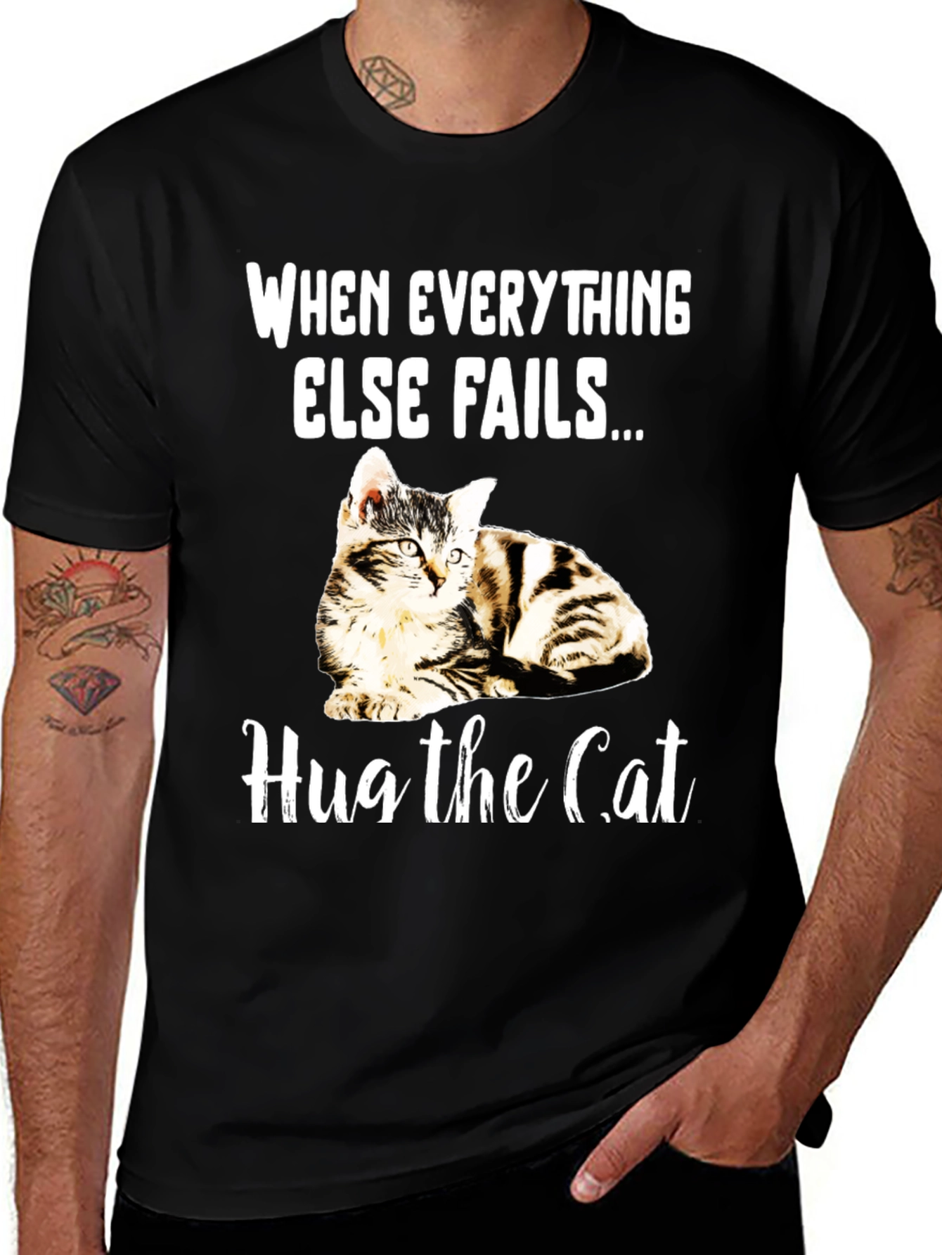 Variant 16 of Hug the Cat T-Shirt - Novelty Graphic Tee