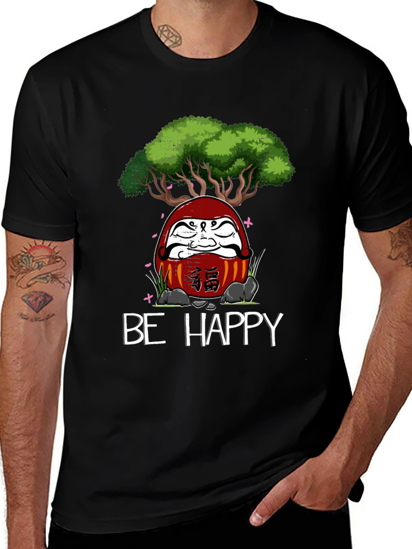 Variant 23 of Be Happy Daruma Doll Bonsai T-Shirt
