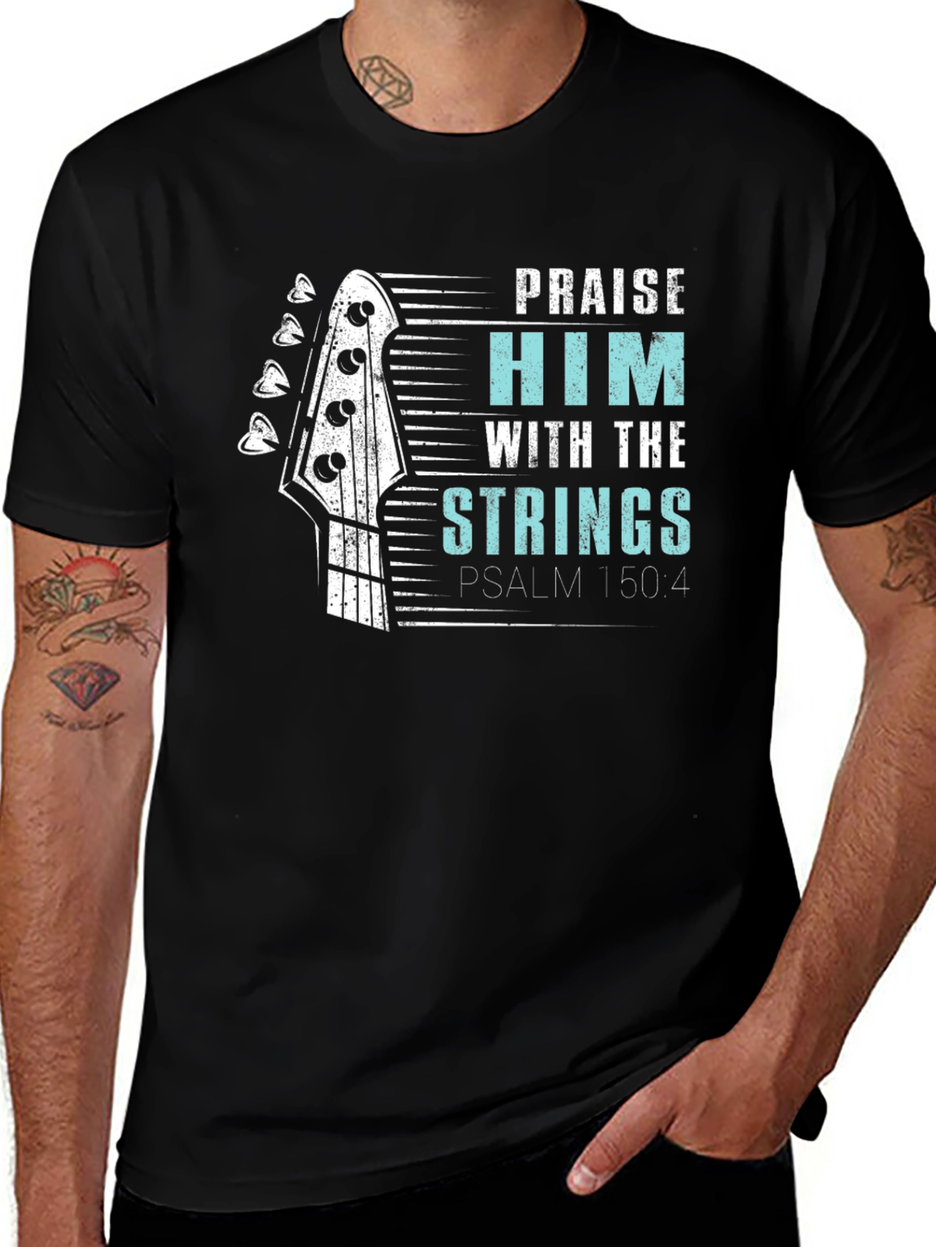 Praise Him With Strings Black Tee