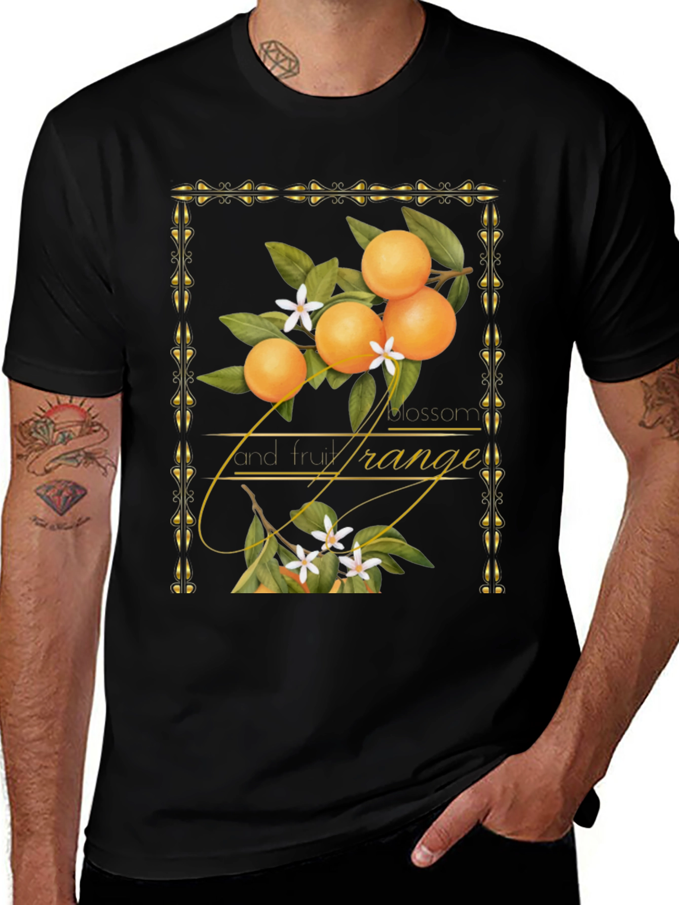 Variant 2 of Orange Blossom & Fruit Graphic T-Shirt