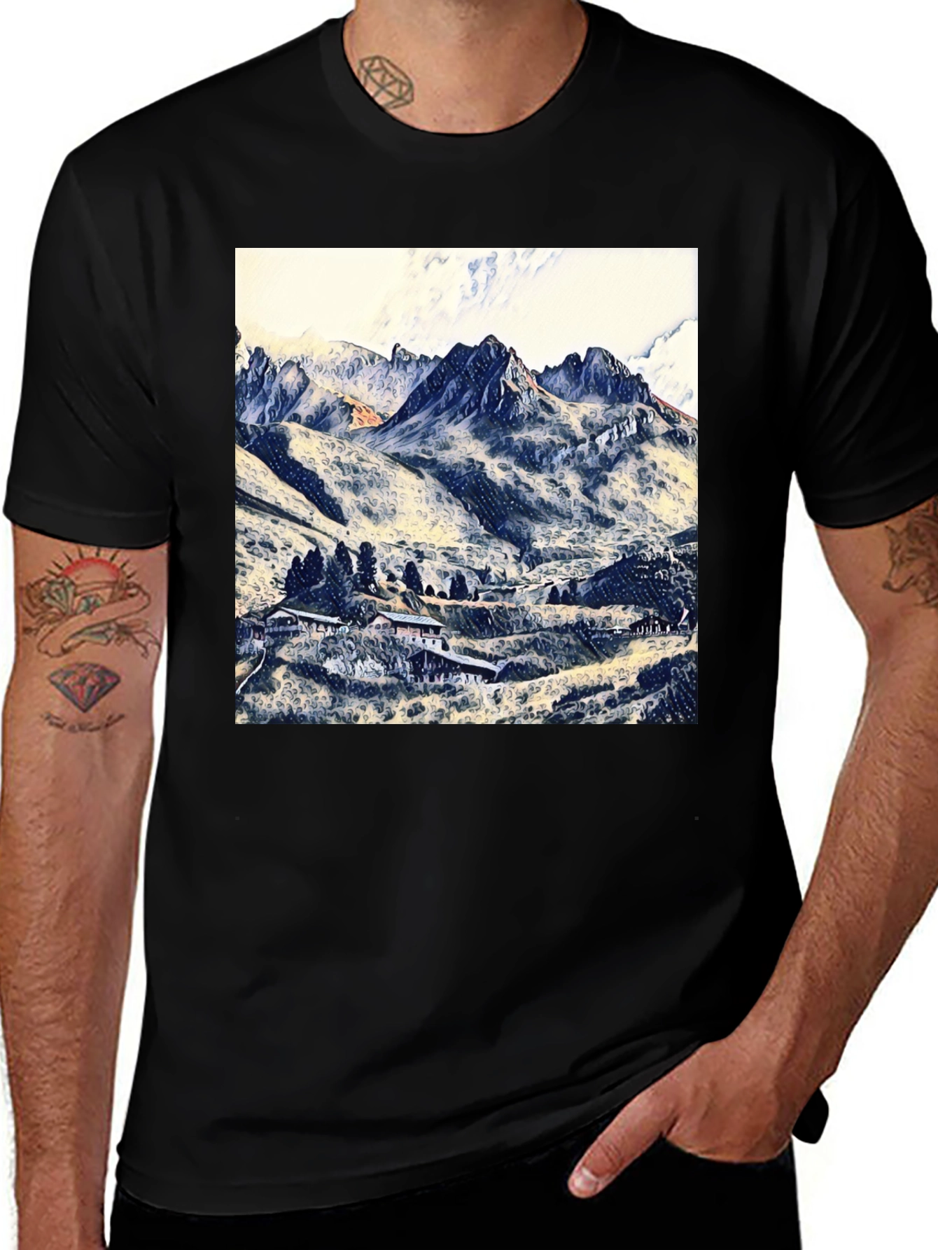 Variant 29 of Mountain Landscape T-Shirt