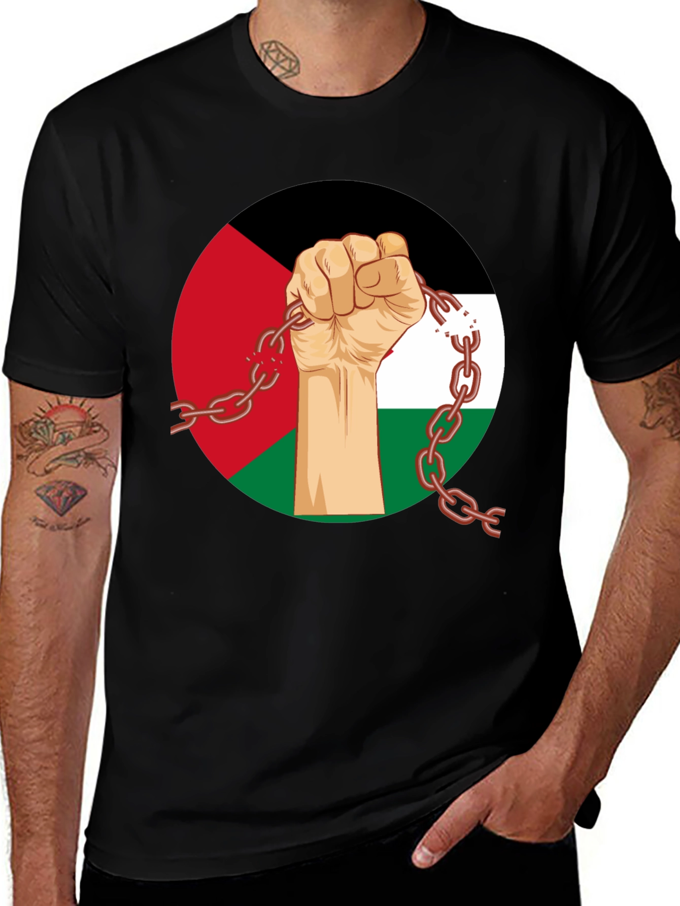 Variant 26 of Palestine Flag Fist T-Shirt