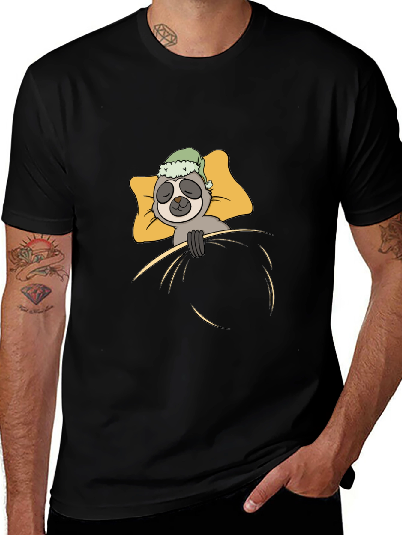 Variant 2 of Sloth Sleeping in Bed Graphic T-Shirt