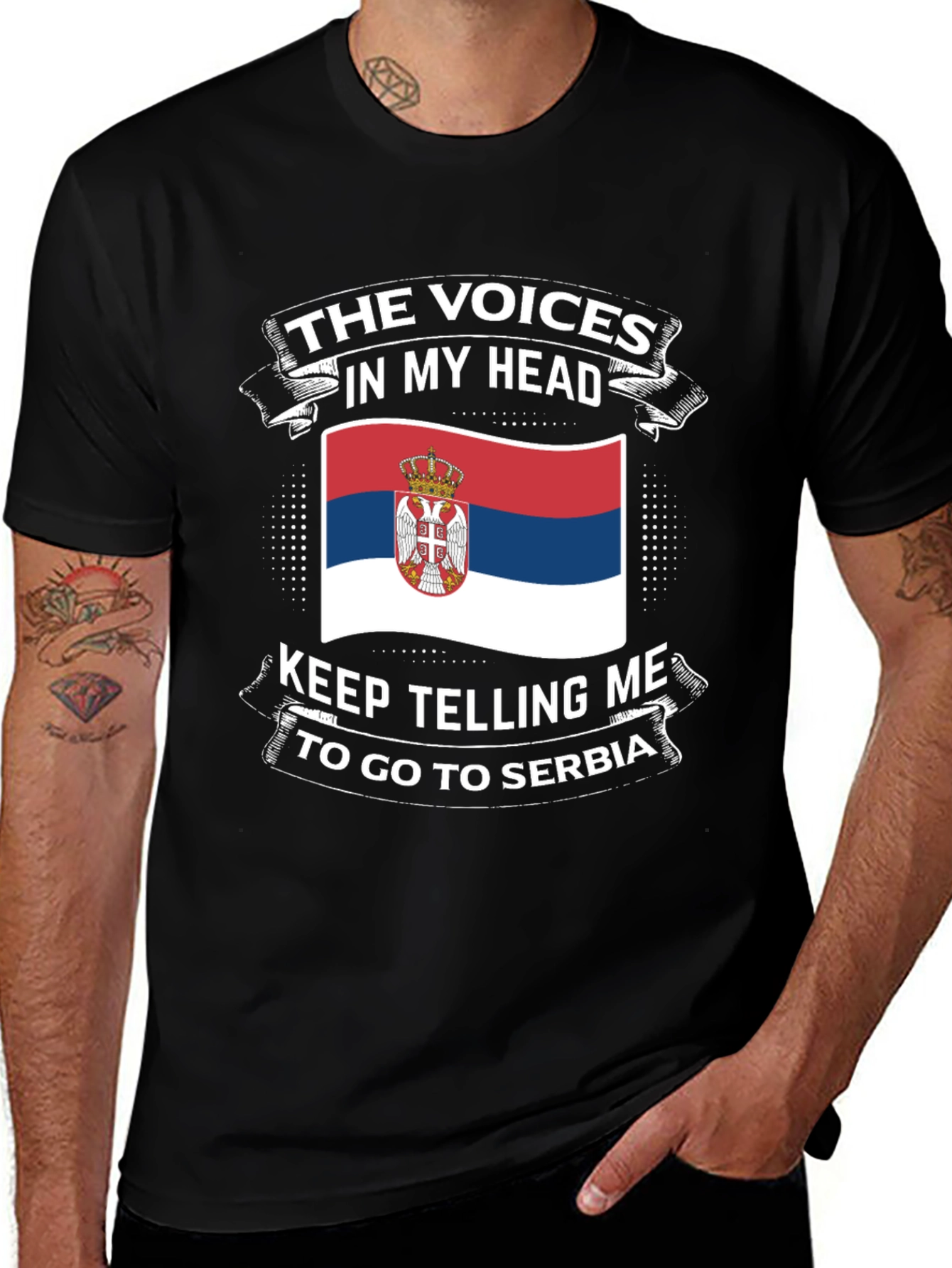 Serbia Flag T-Shirt: The Voices In My Head Tee