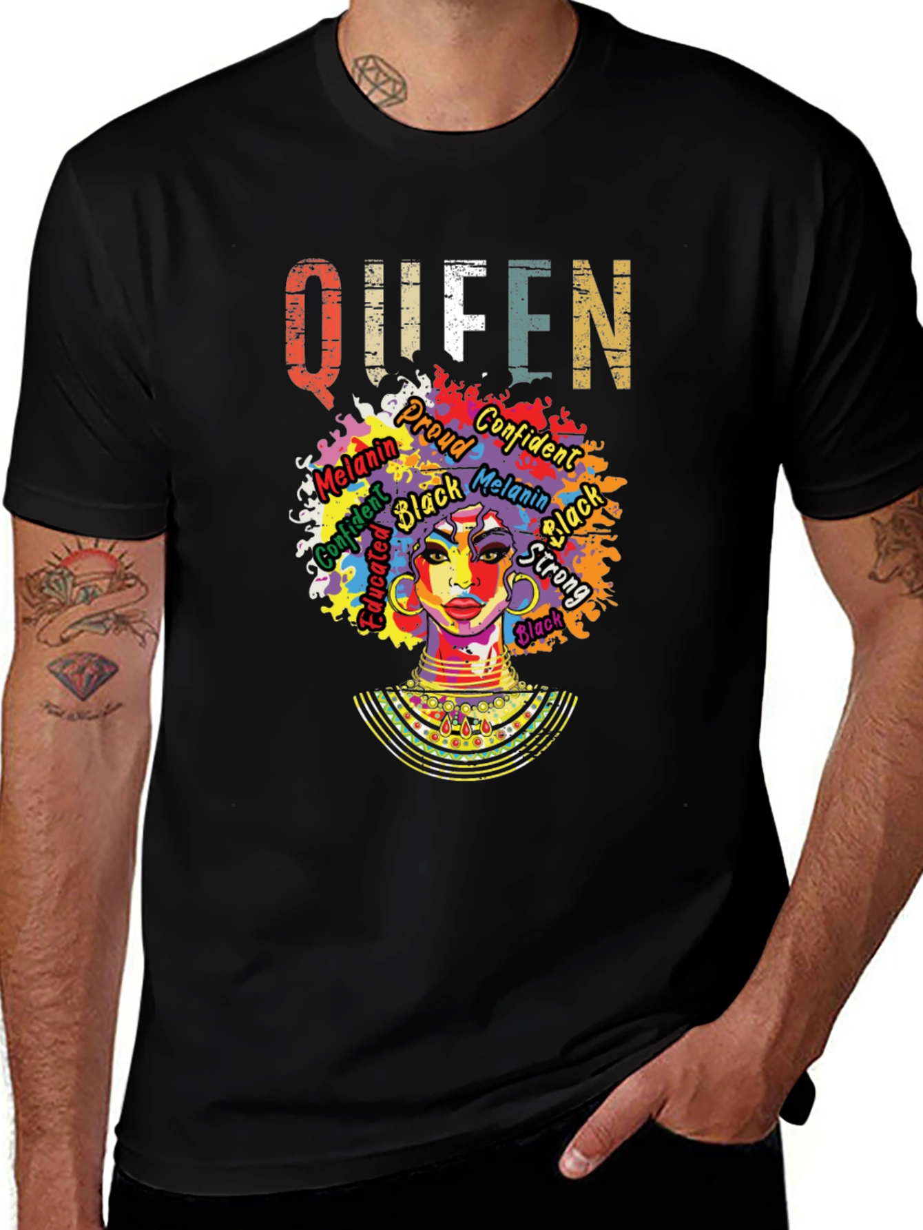 Variant 17 of Melanin Queen Graphic T-Shirt - Black Pride