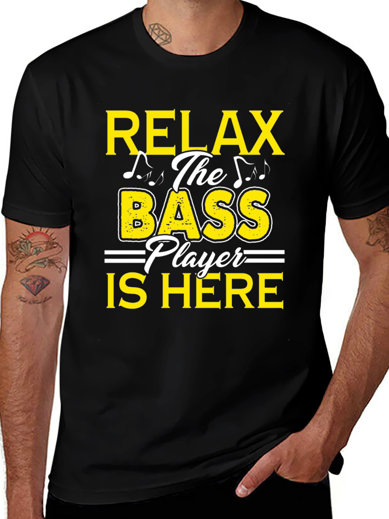 Variant 30 of Relax Bass Player Here Graphic T-Shirt