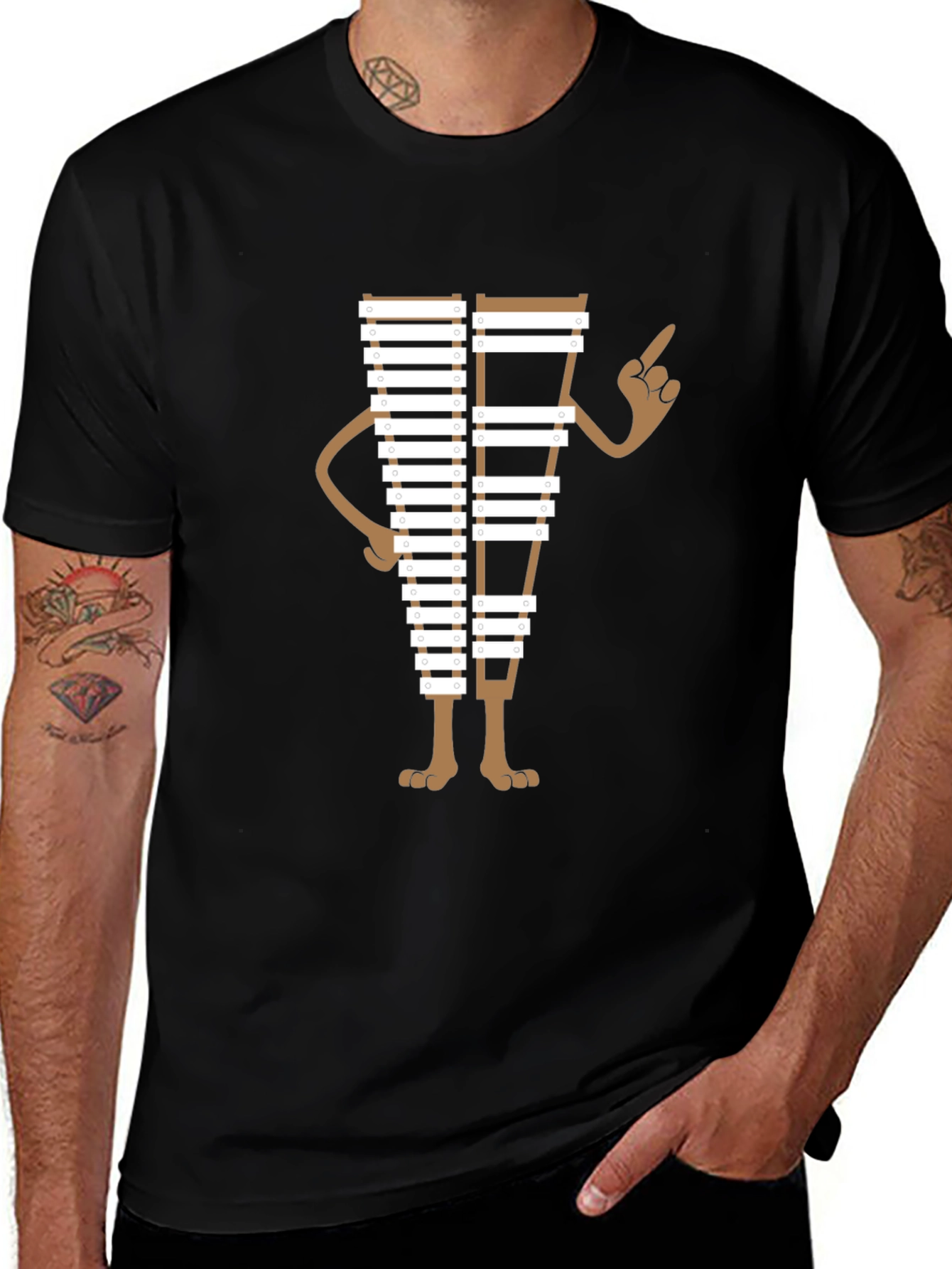 Variant 5 of Musical Instrument Cartoon Graphic T-Shirt